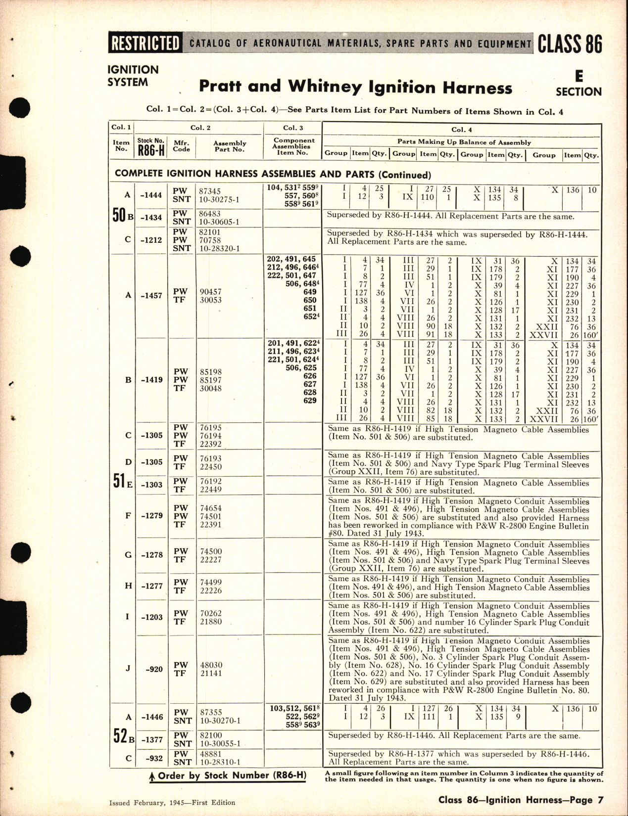 Sample page 7 from AirCorps Library document: Ignition System Harness Assemblies and Parts