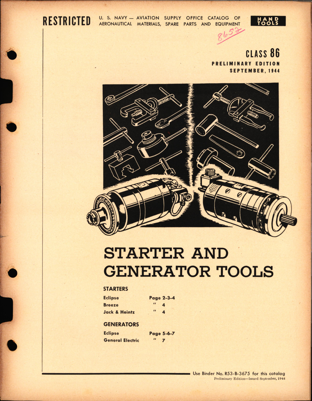 Sample page 1 from AirCorps Library document: Starter and Generator Tools