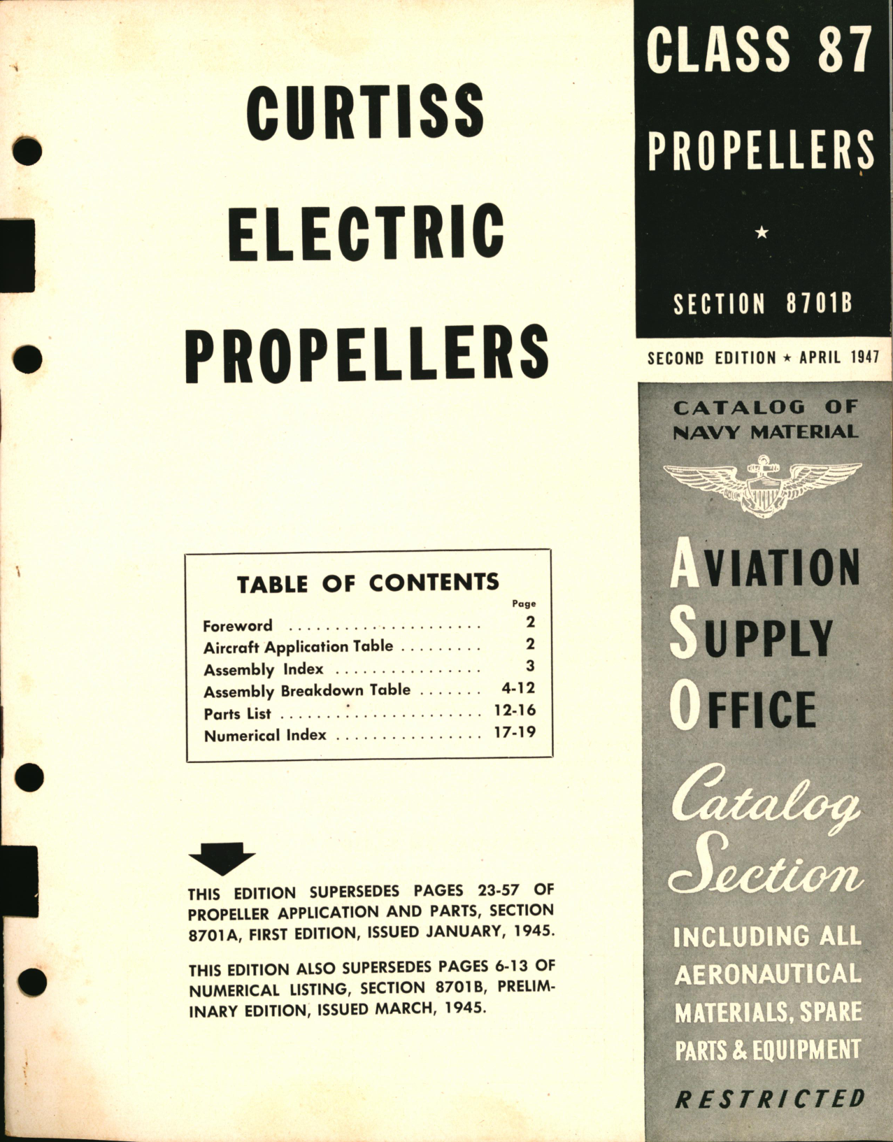 Sample page 1 from AirCorps Library document: Curtiss Electric Propellers