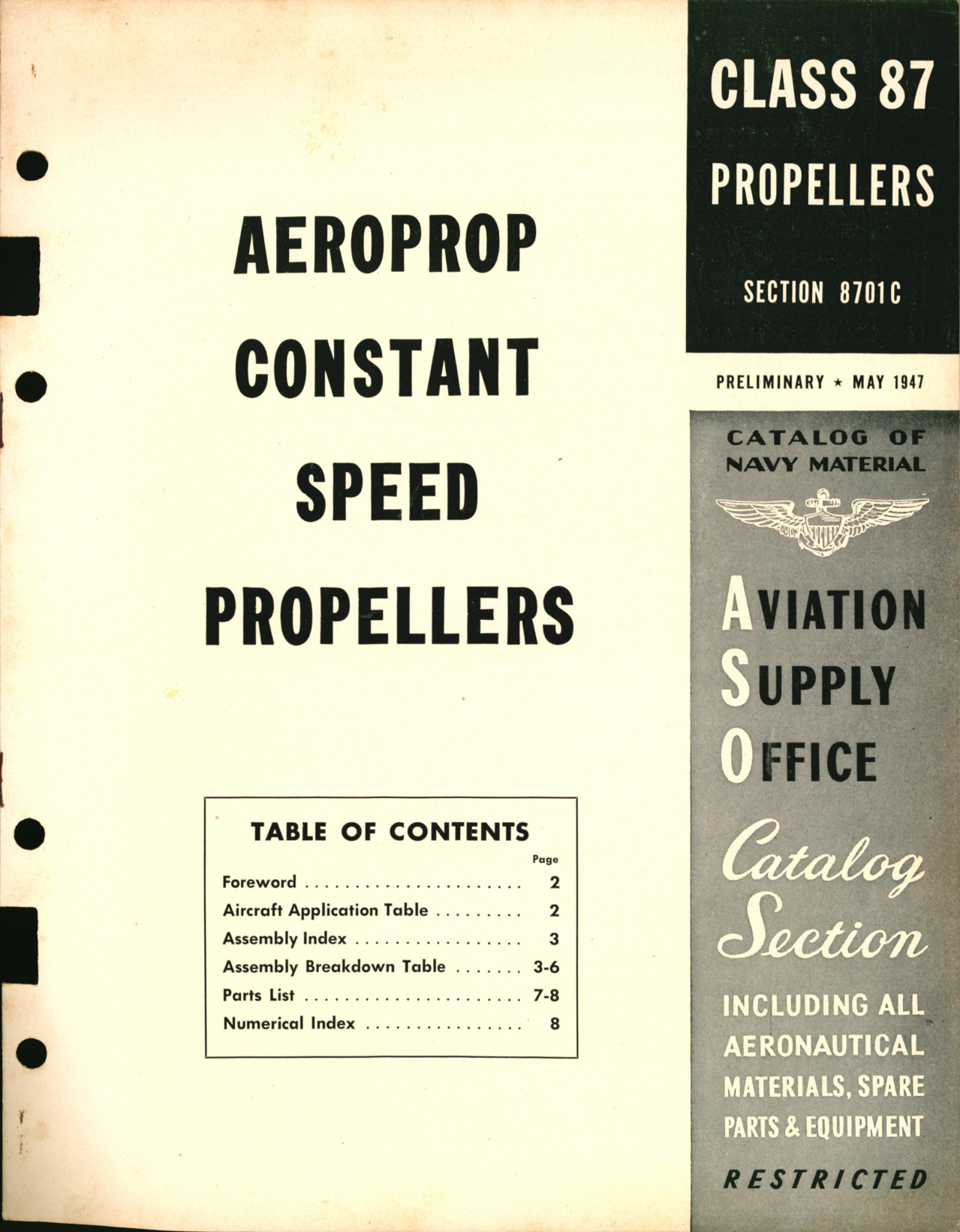 Sample page 1 from AirCorps Library document: Aeroprop Constant Speed Propellers