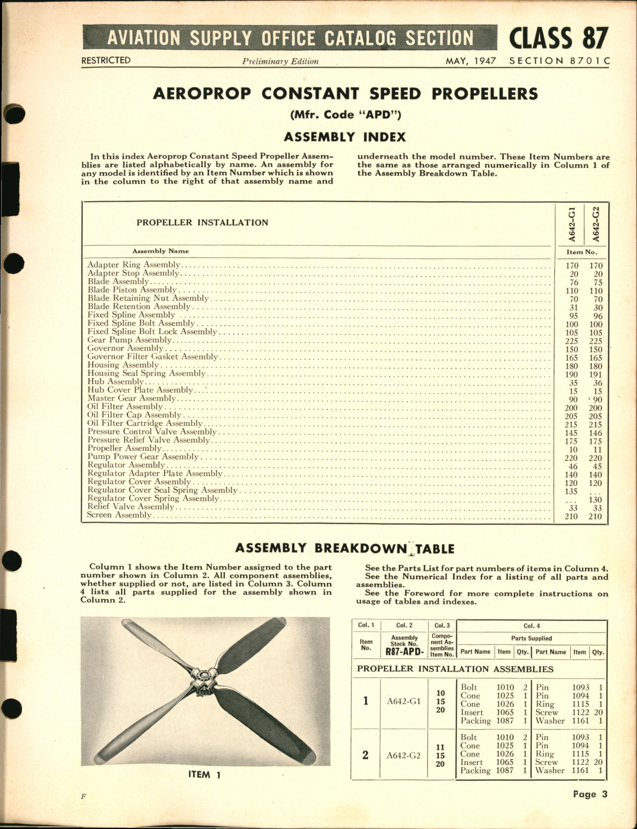 Sample page 3 from AirCorps Library document: Aeroprop Constant Speed Propellers