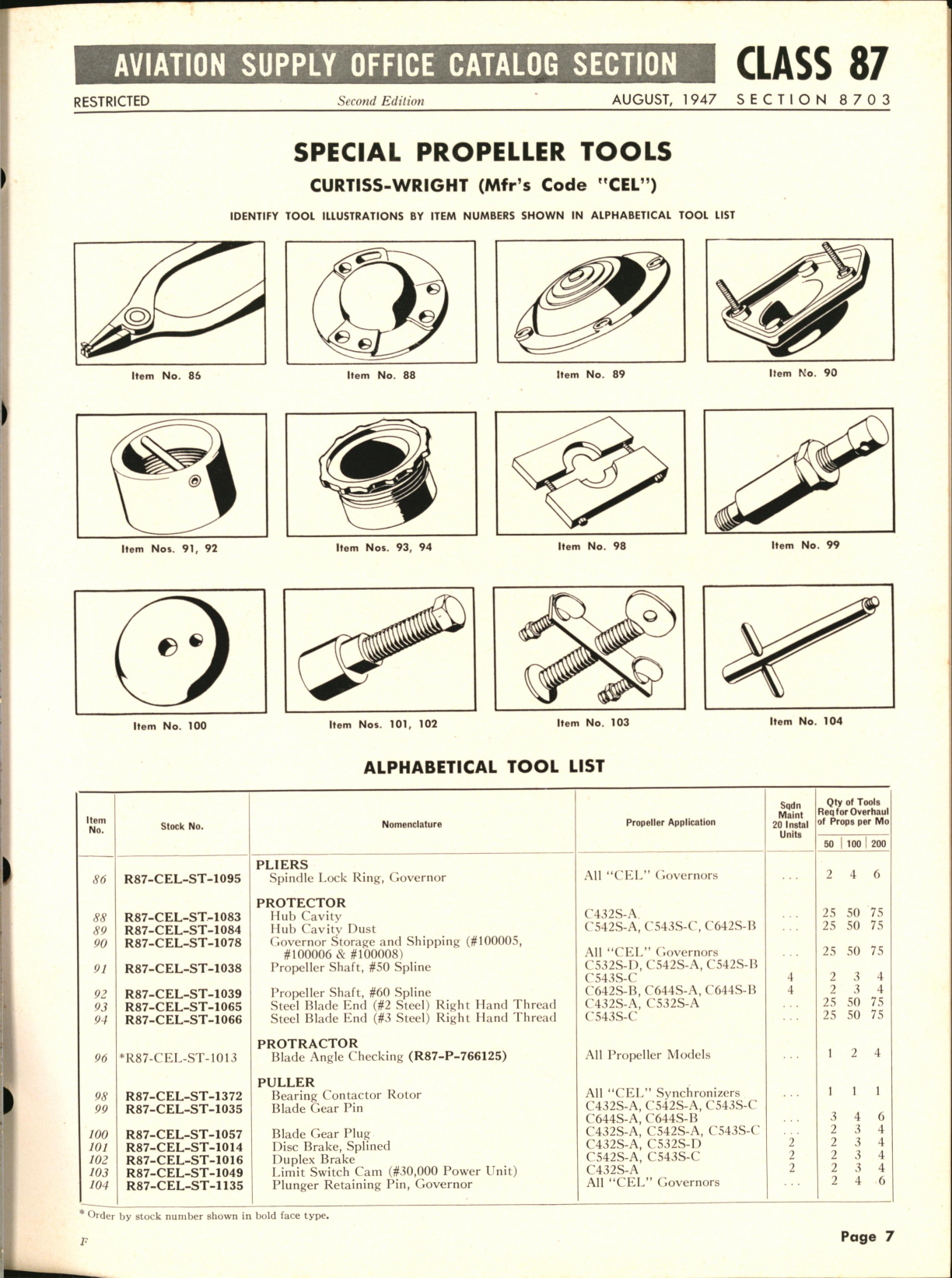 Sample page 7 from AirCorps Library document: Special Propeller Tools and Test Equipment