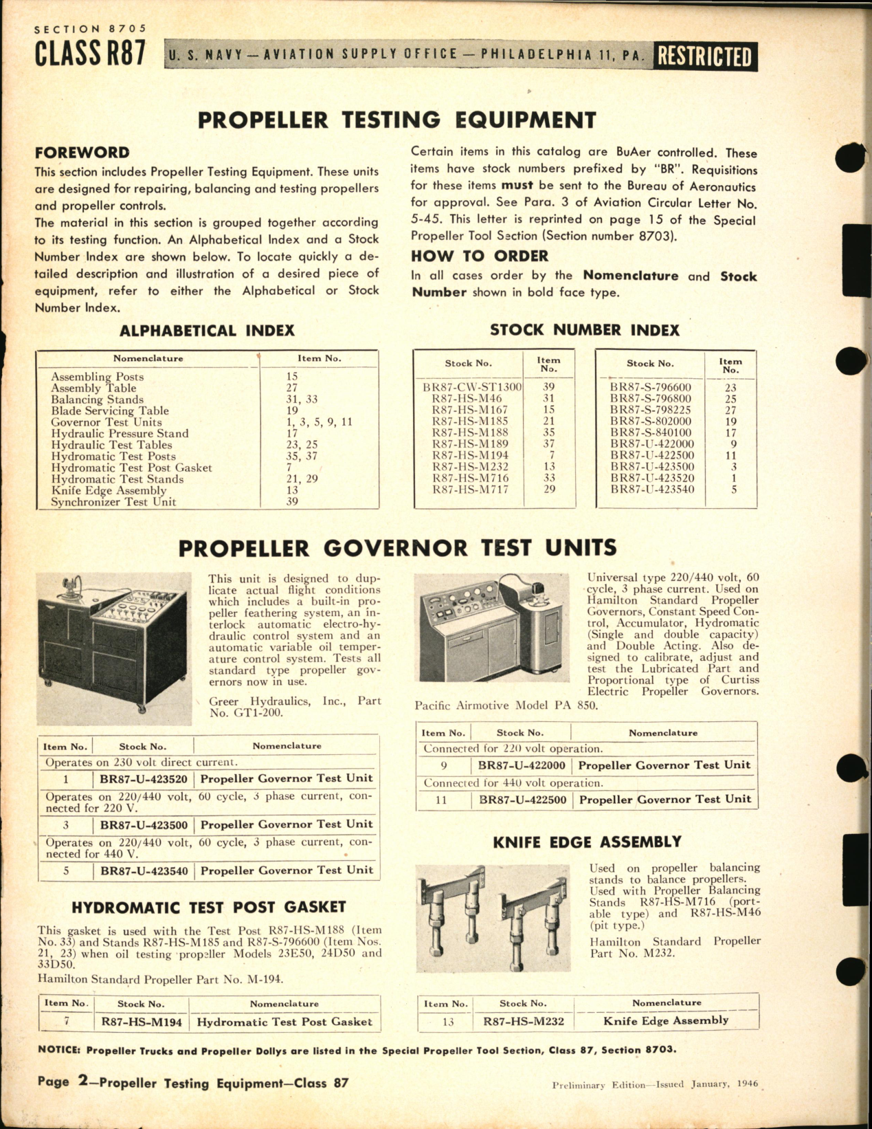 Sample page  2 from AirCorps Library document: Propeller Testing Equipment