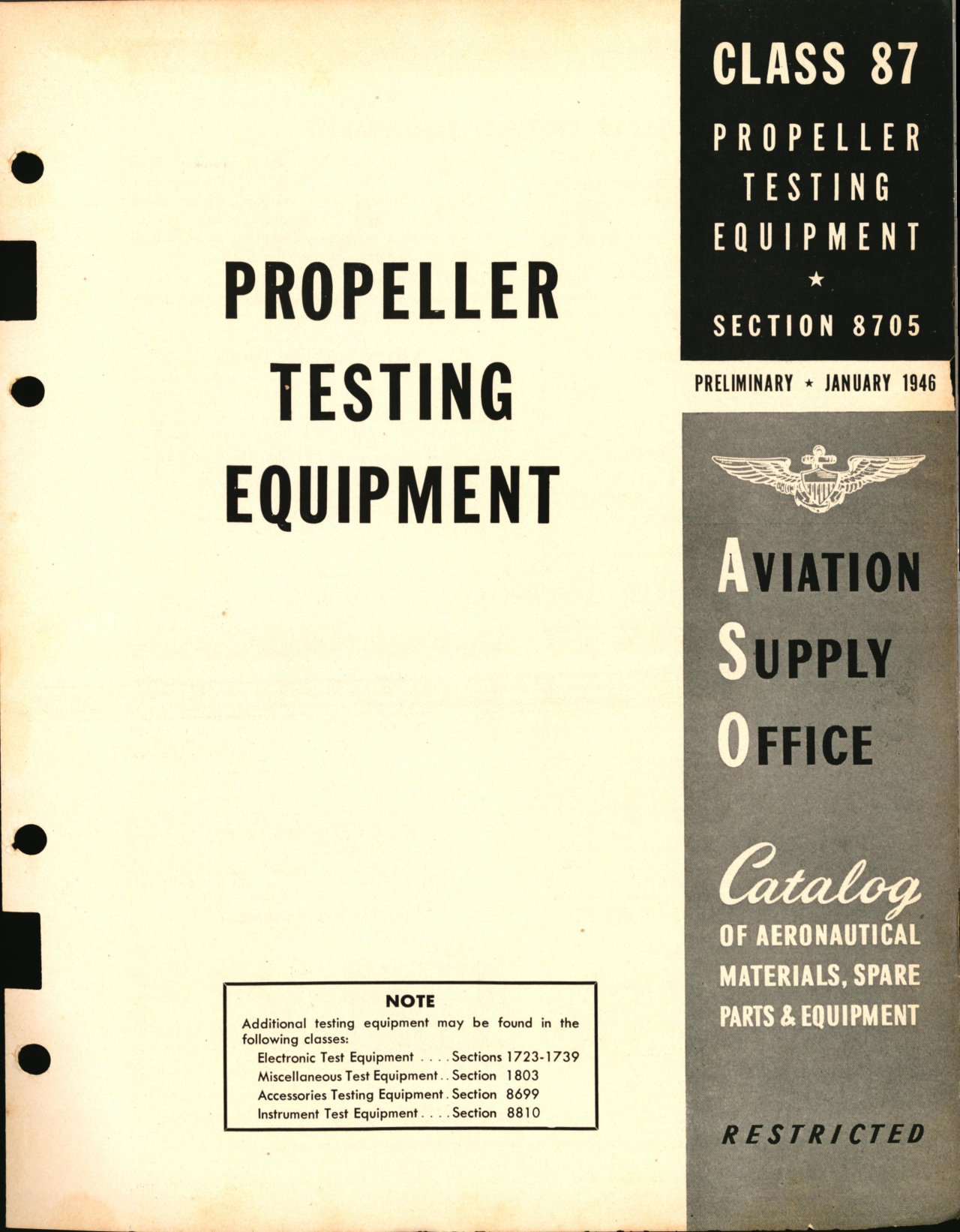 Sample page 1 from AirCorps Library document: Propeller Testing Equipment