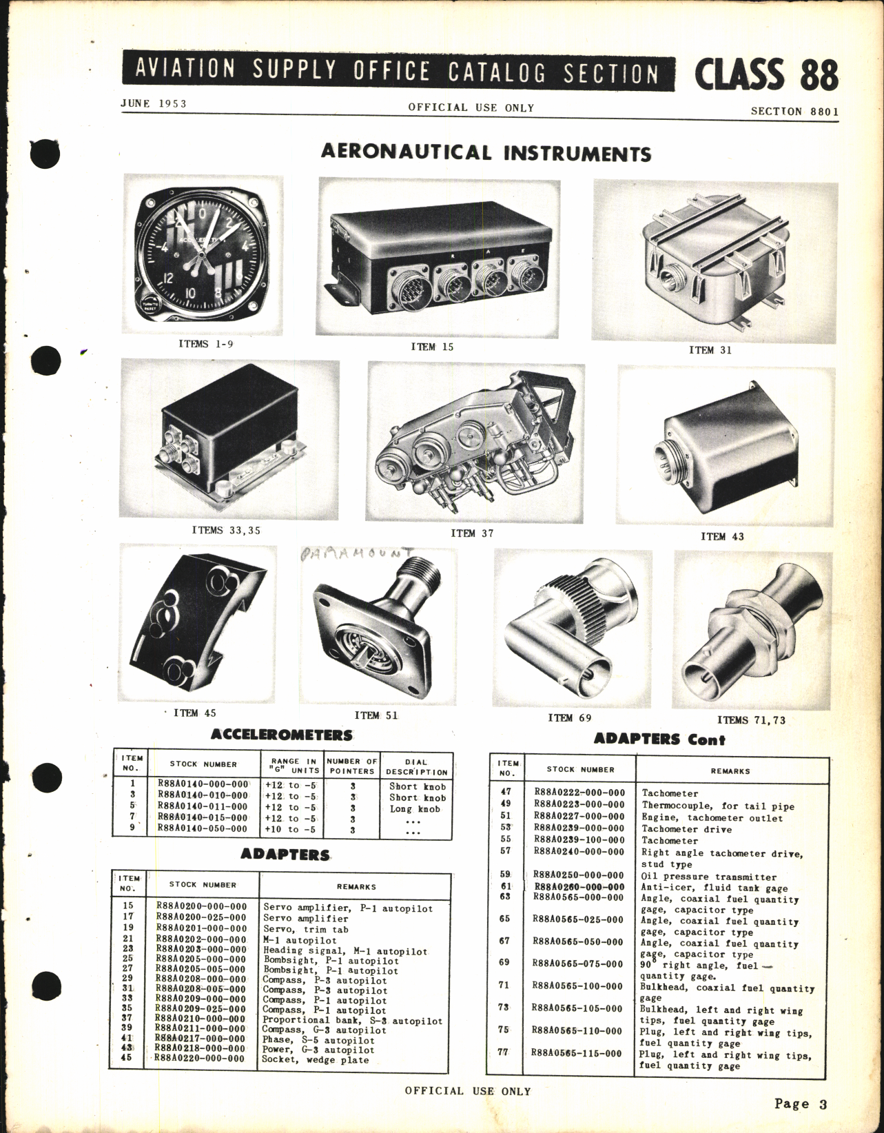 Sample page 3 from AirCorps Library document: Aeronautical Instruments and Related Equipment