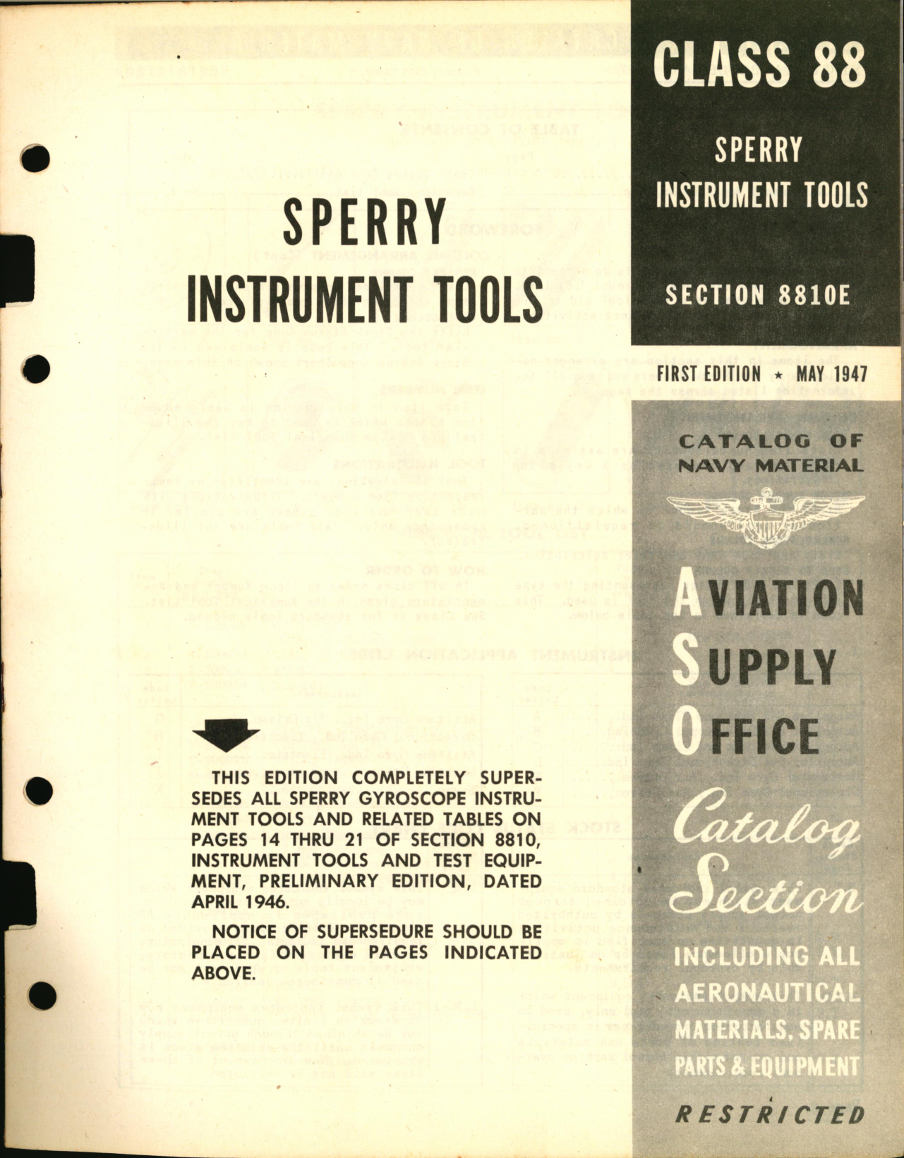 Sample page 1 from AirCorps Library document: Sperry Instrument Tools