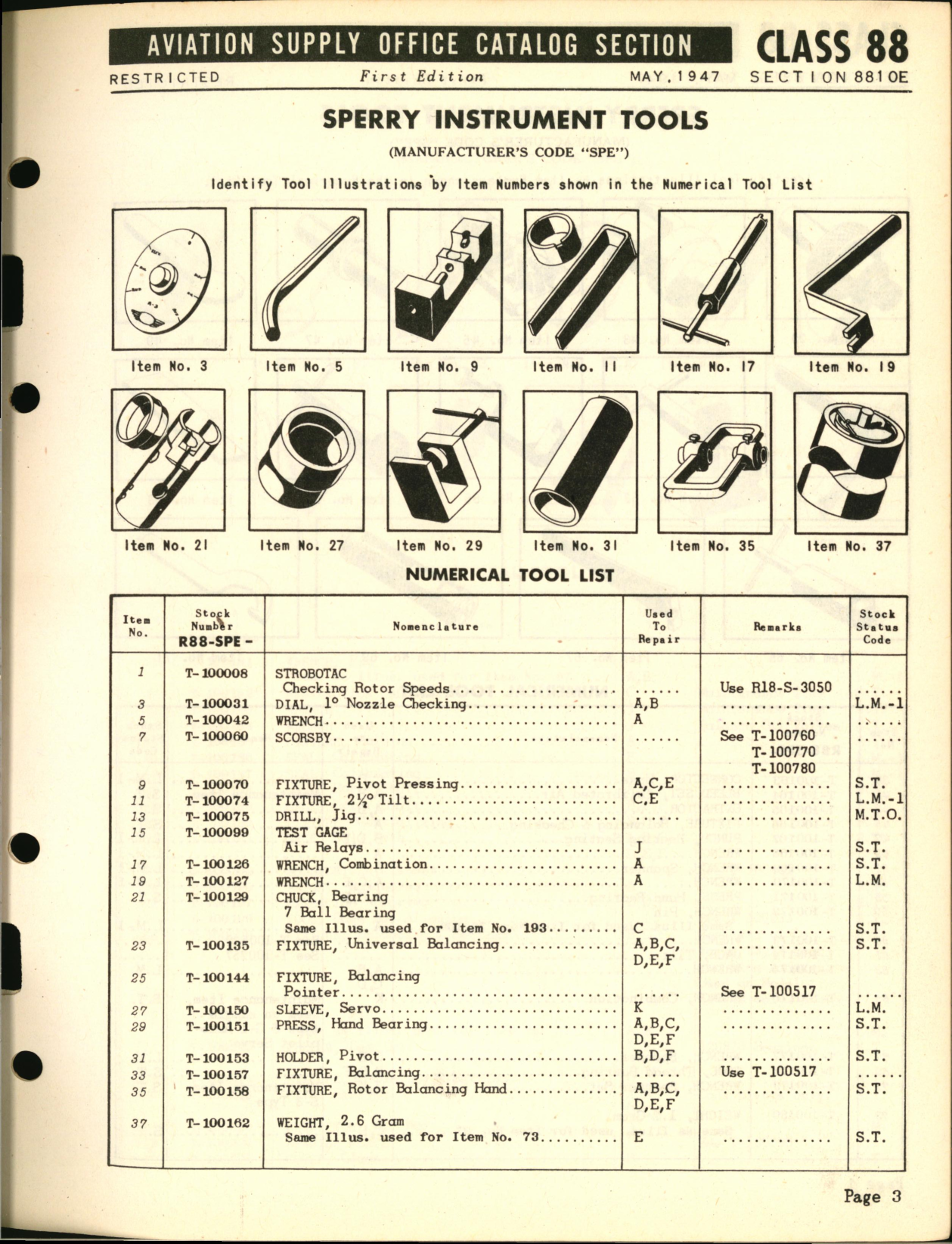 Sample page 3 from AirCorps Library document: Sperry Instrument Tools