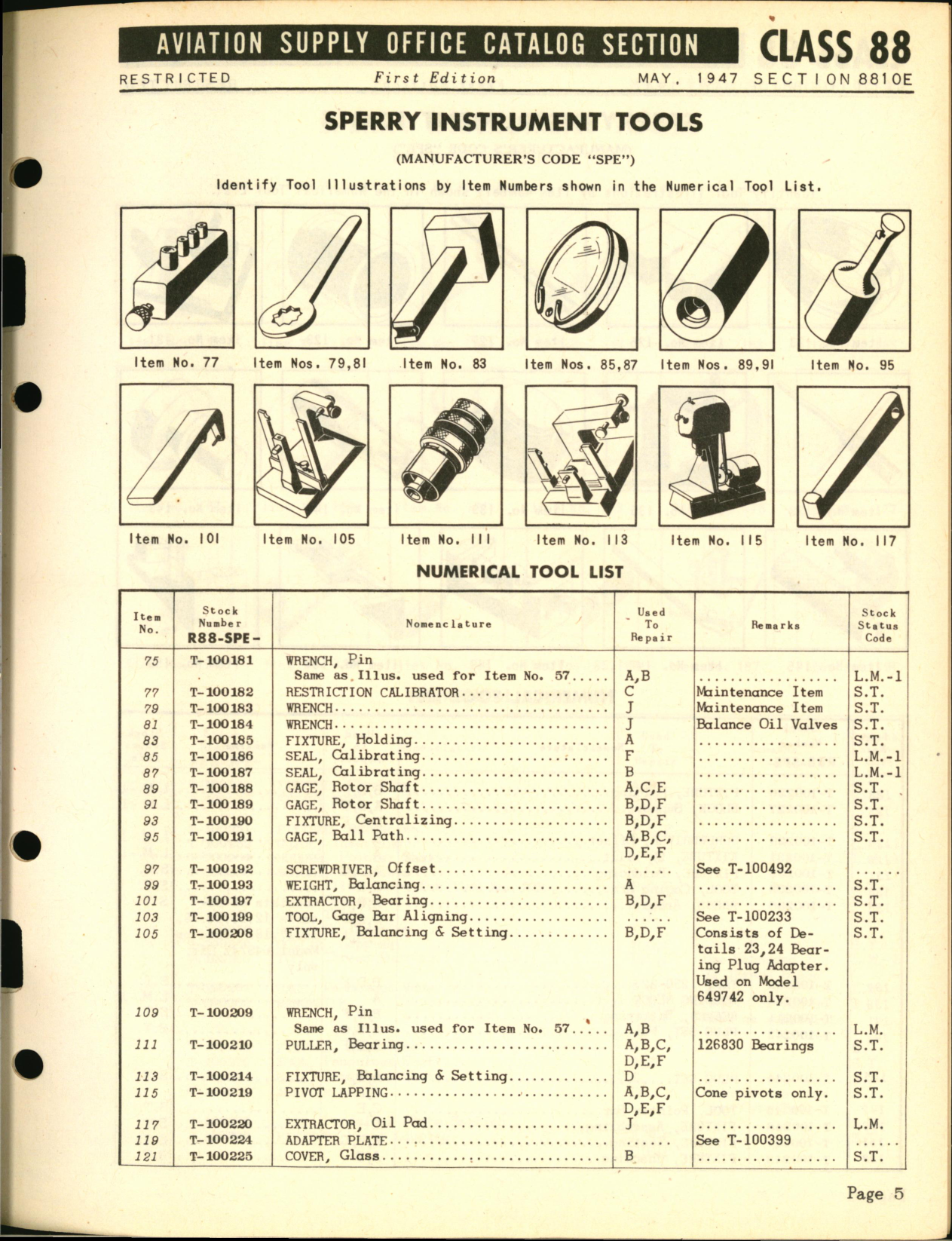 Sample page 5 from AirCorps Library document: Sperry Instrument Tools