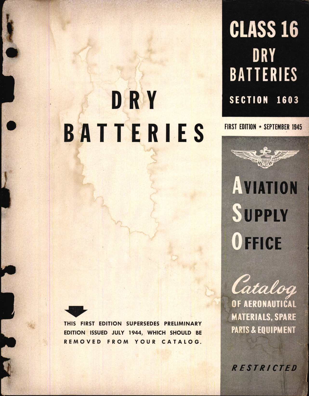 Sample page 1 from AirCorps Library document: Dry Batteries