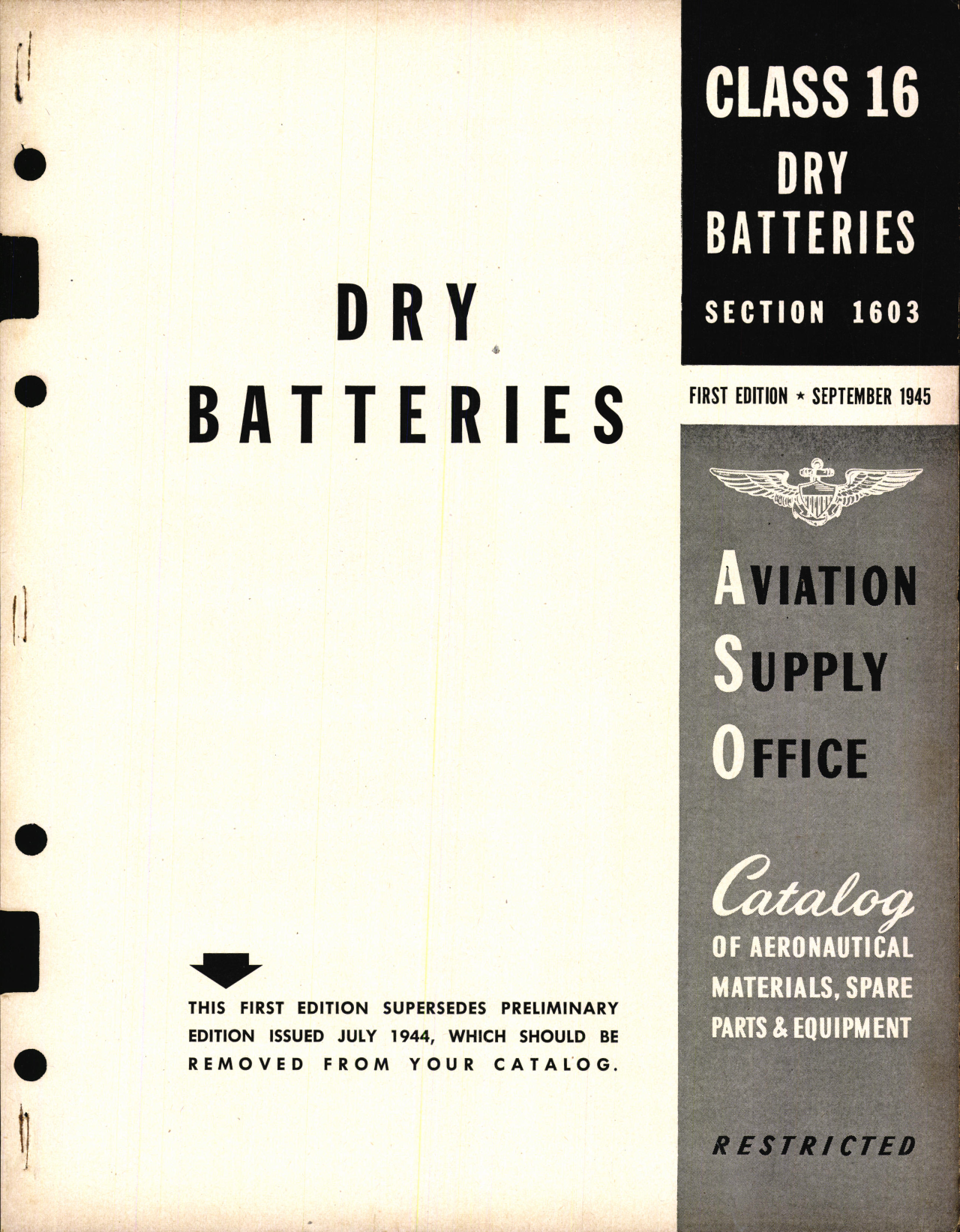 Sample page 1 from AirCorps Library document: Dry Batteries