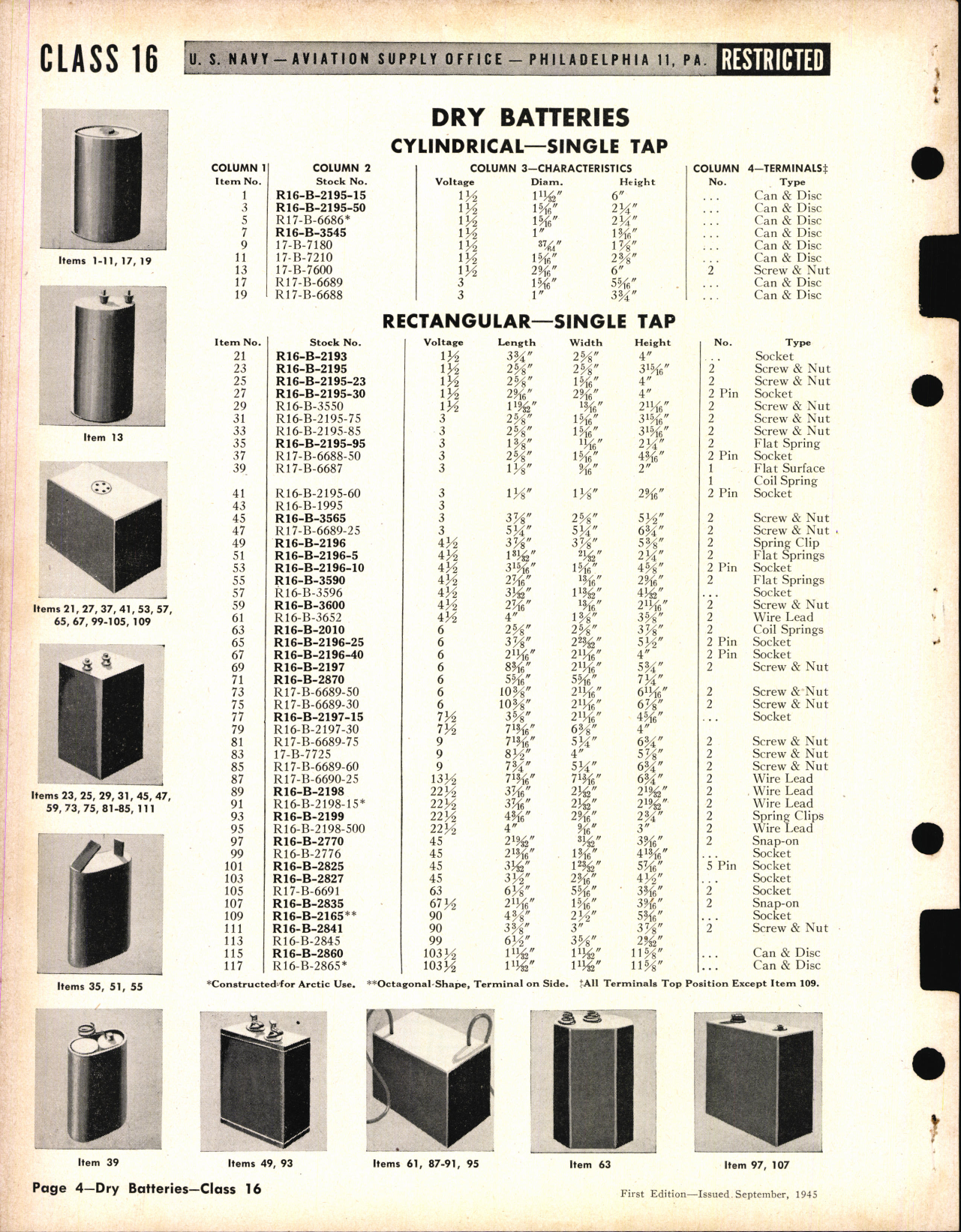 Sample page 4 from AirCorps Library document: Dry Batteries