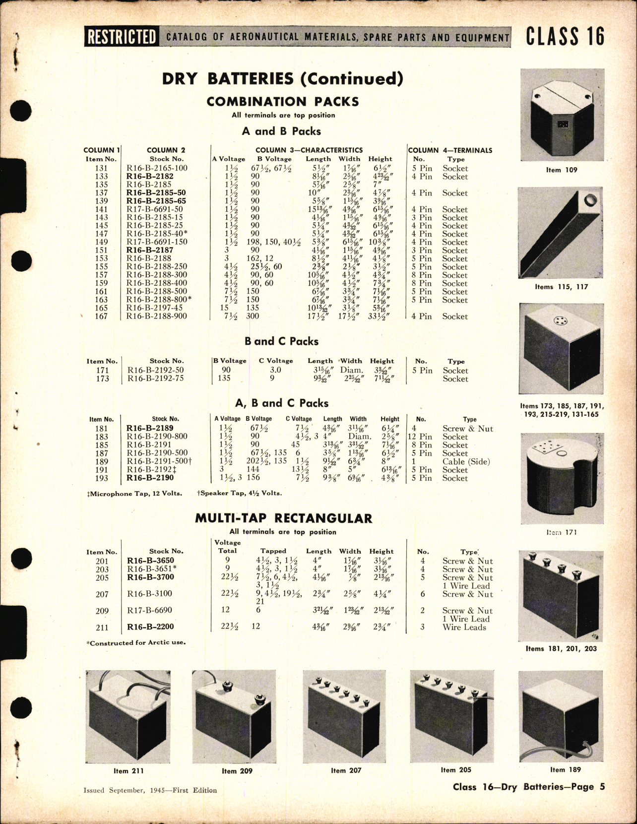 Sample page 5 from AirCorps Library document: Dry Batteries