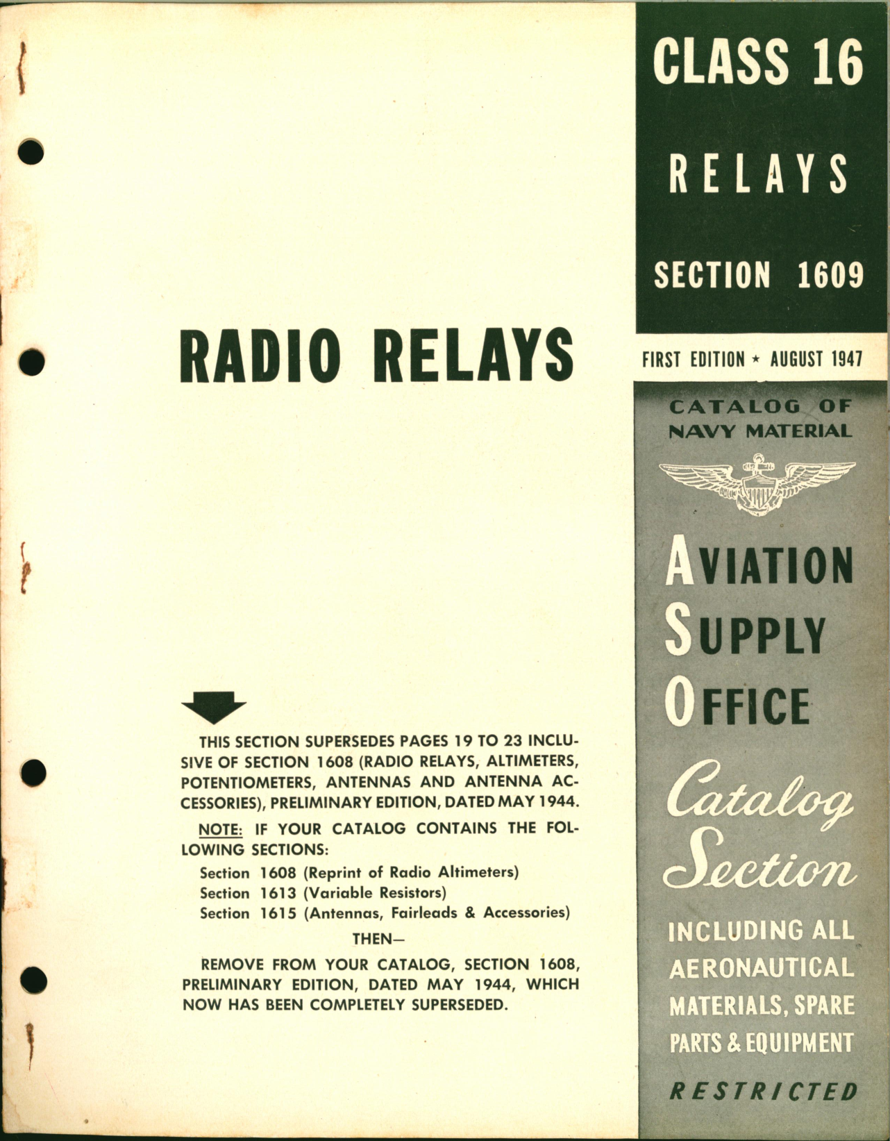 Sample page 1 from AirCorps Library document: Radio Relays