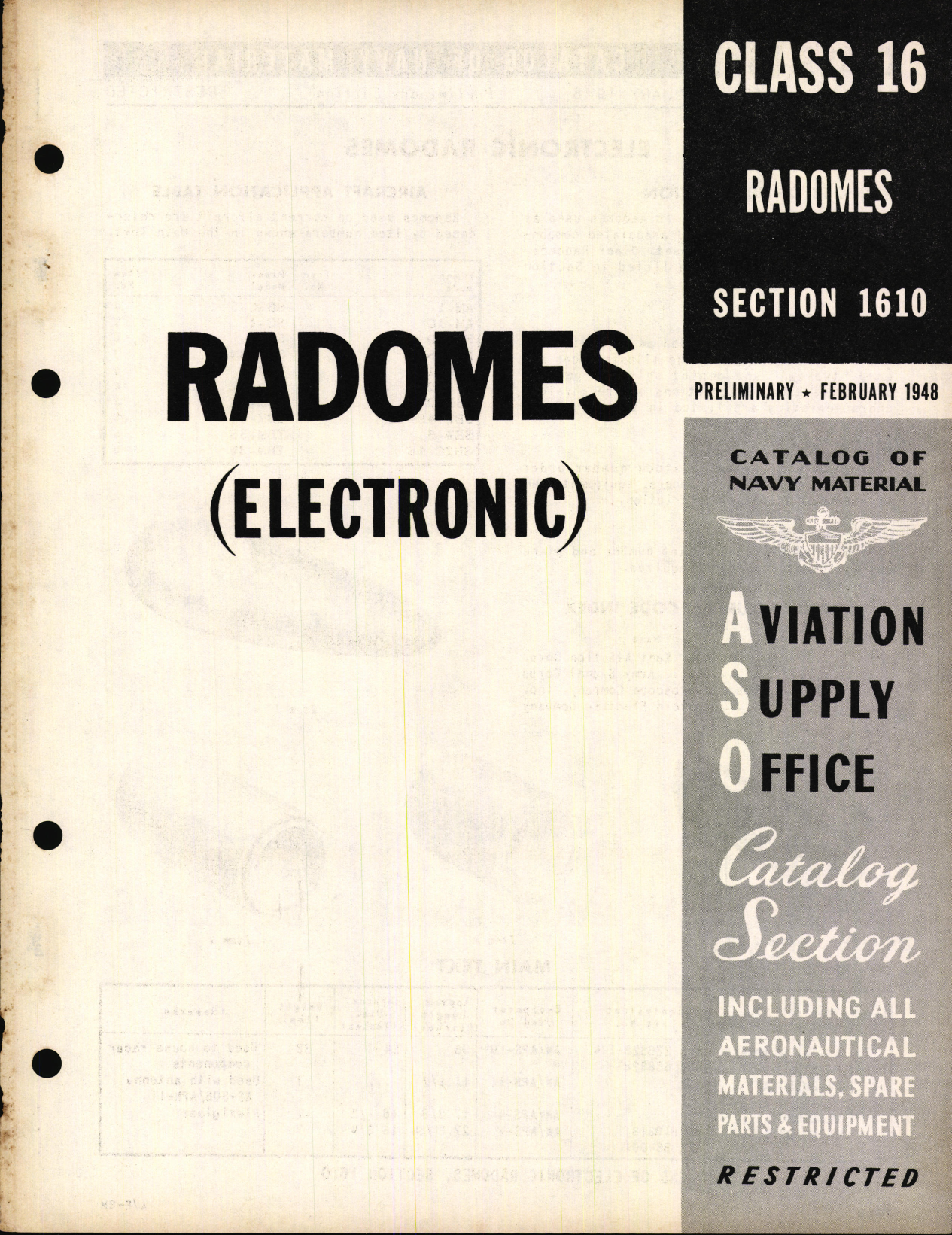 Sample page 1 from AirCorps Library document: Radomes (Electronic) 