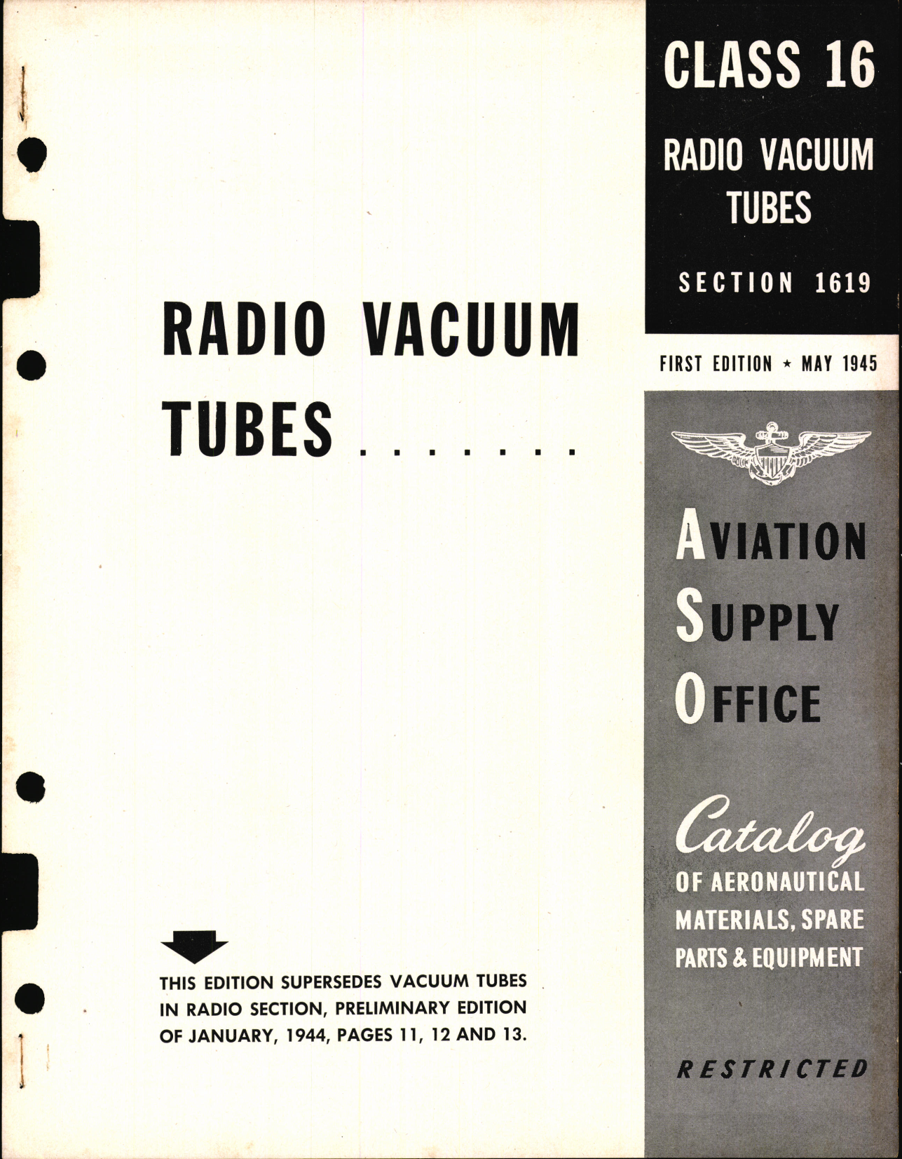 Sample page 1 from AirCorps Library document: Radio Vacuum Tubes