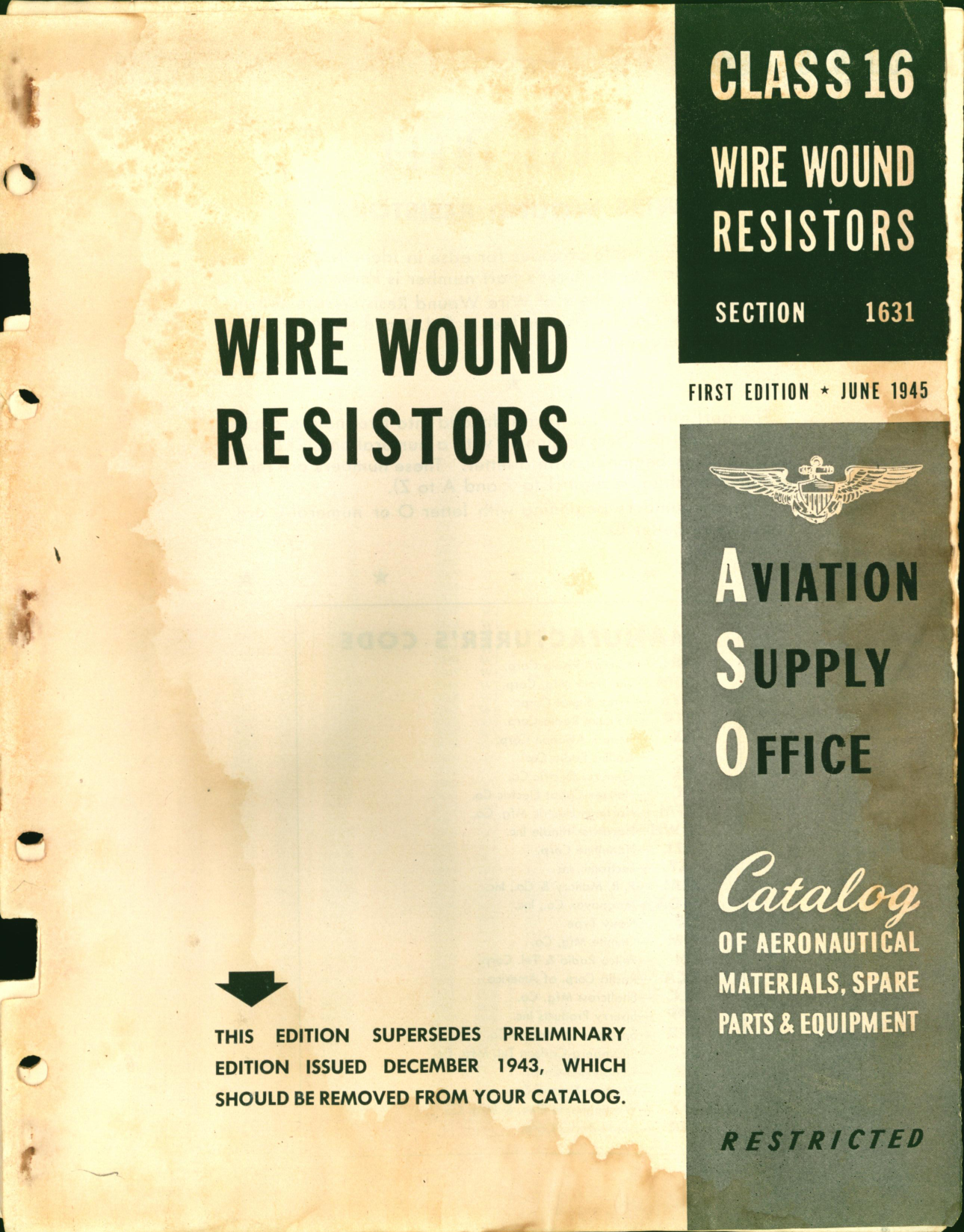 Sample page 1 from AirCorps Library document: Wire Wound Resistors