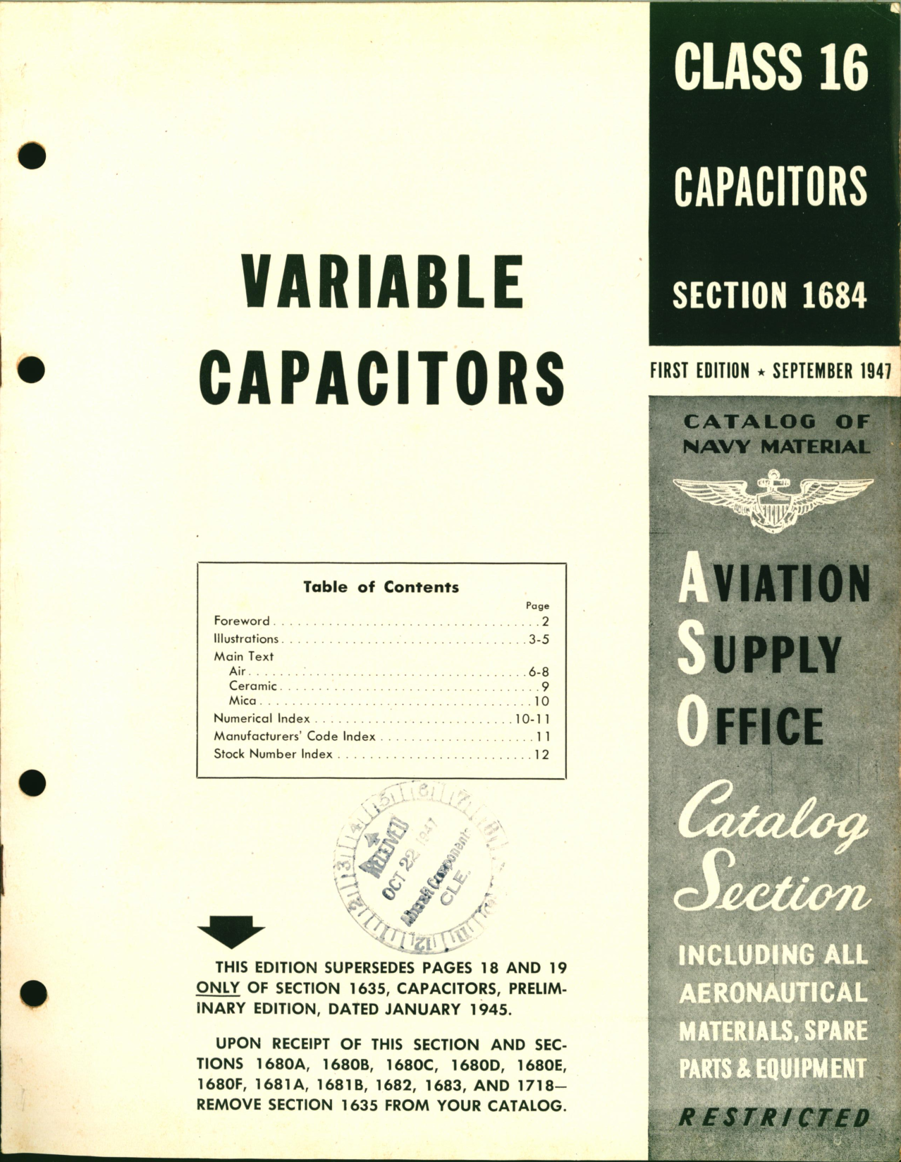 Sample page 1 from AirCorps Library document: Variable Capacitors