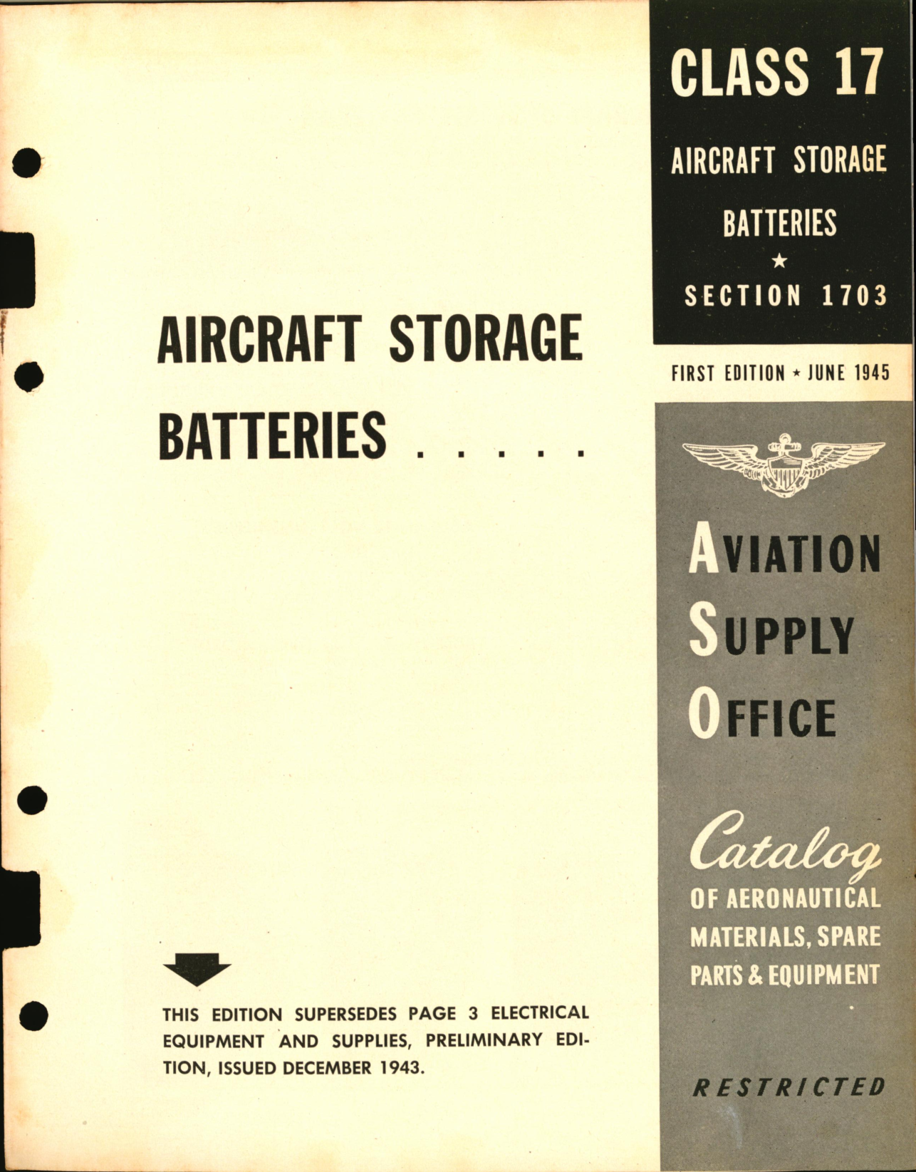 Sample page 1 from AirCorps Library document: Aircraft Storage Batteries 
