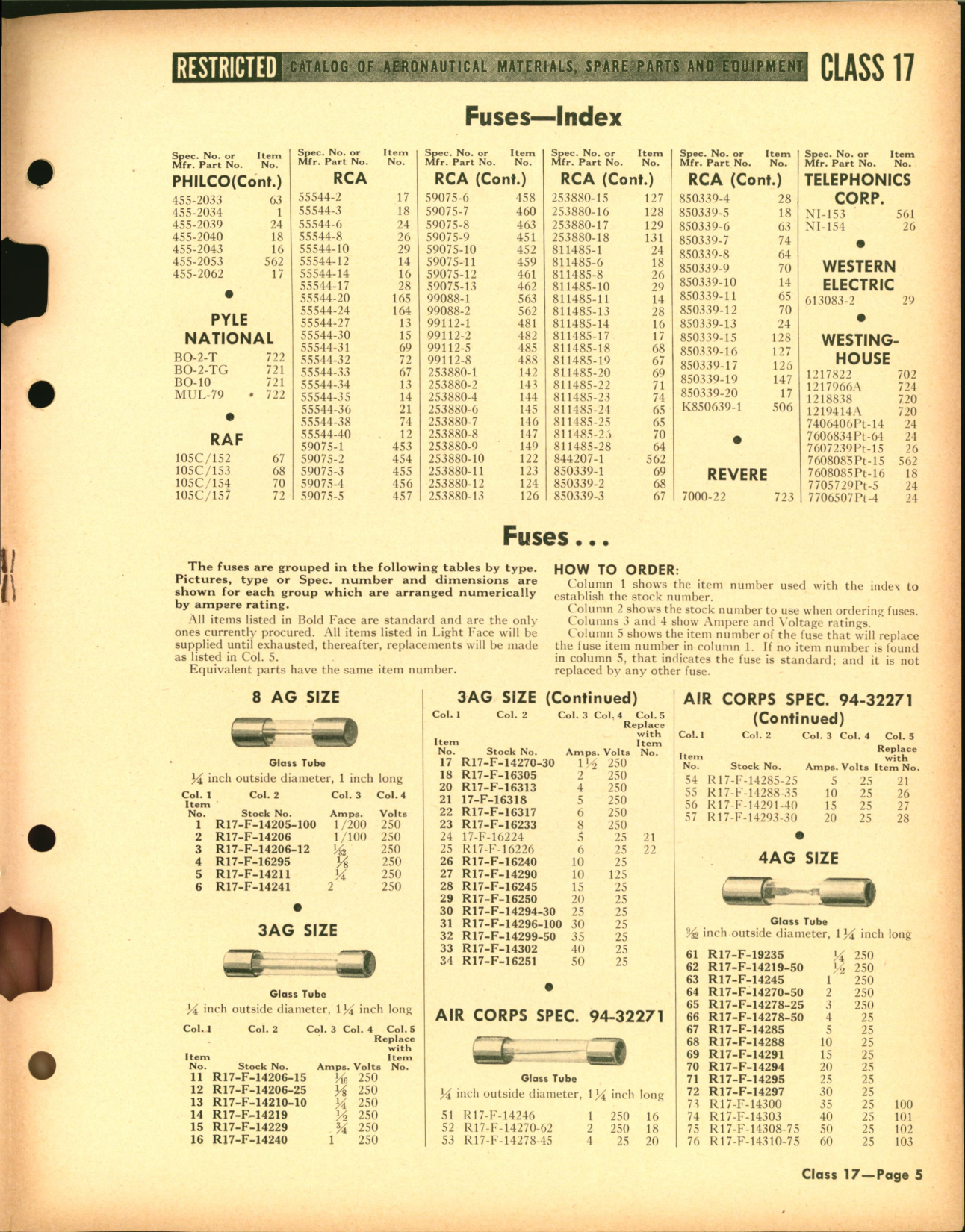 Sample page 5 from AirCorps Library document: Fuses