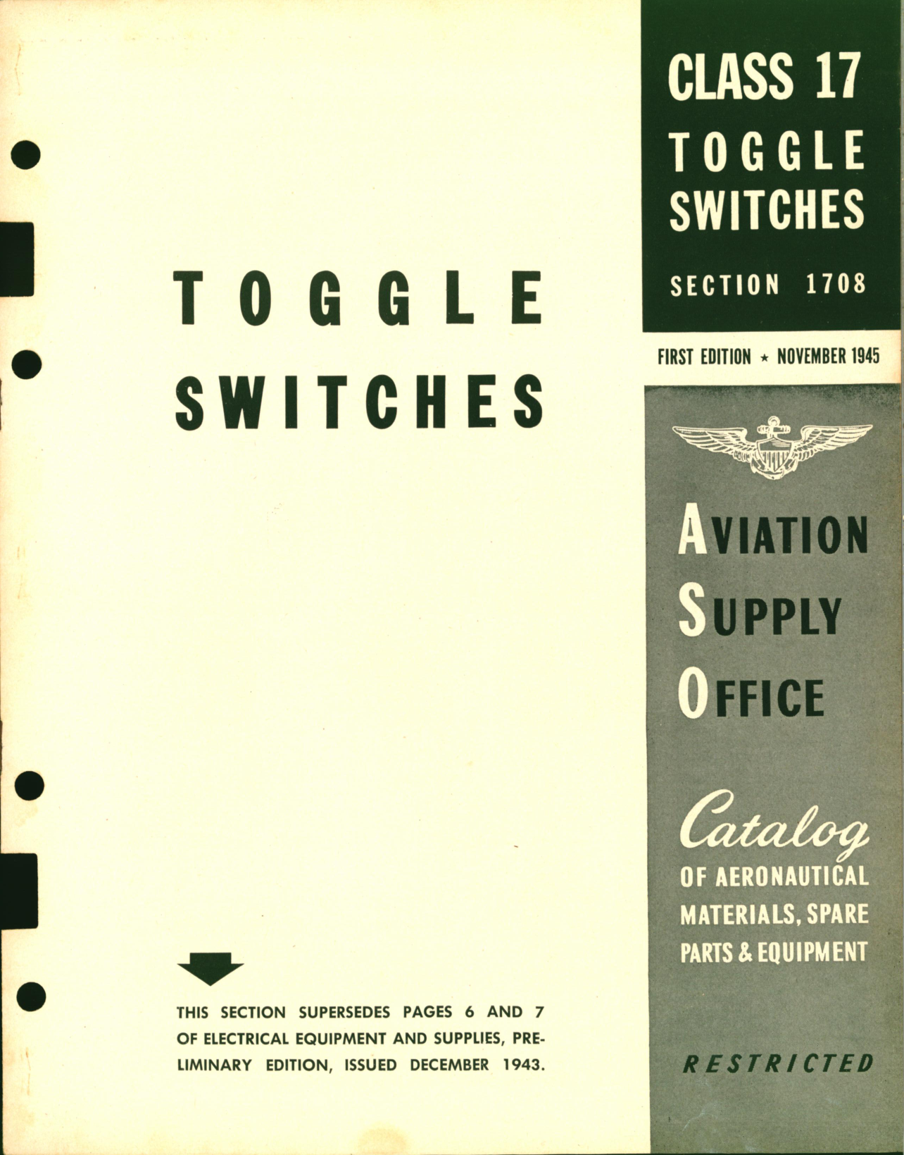 Sample page 1 from AirCorps Library document: Toggle Switches