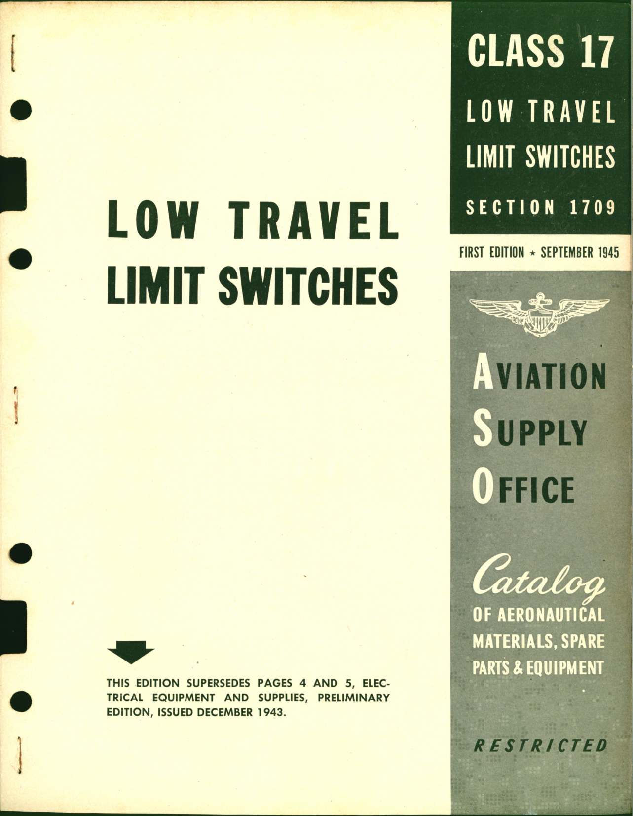 Sample page 1 from AirCorps Library document: Low Travel Limit Switches