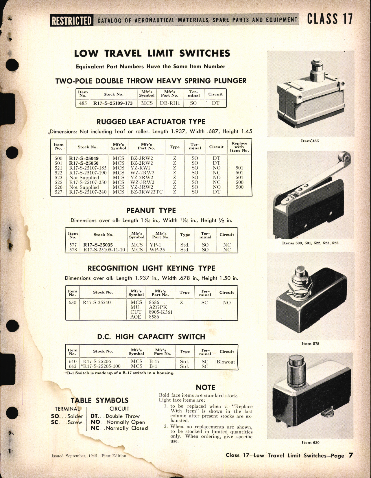 Sample page 7 from AirCorps Library document: Low Travel Limit Switches