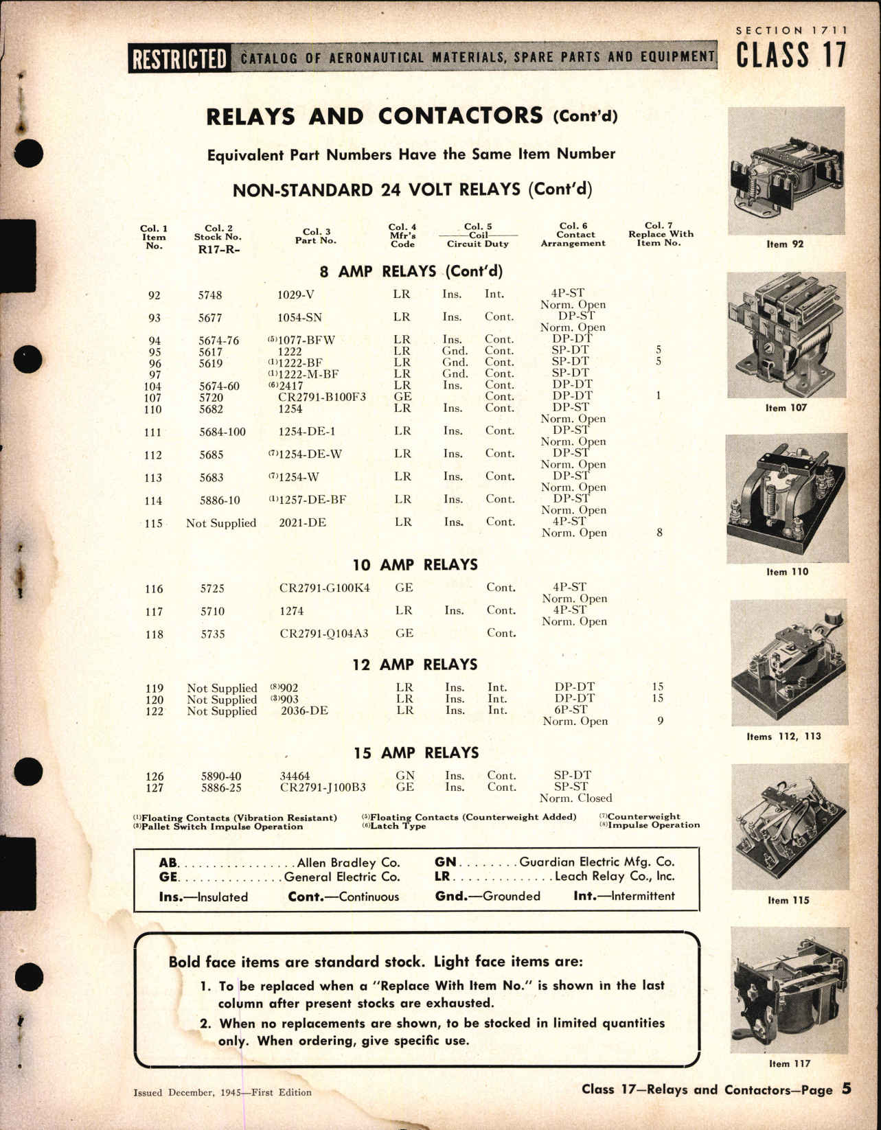 Sample page 5 from AirCorps Library document: Relays and Contractors