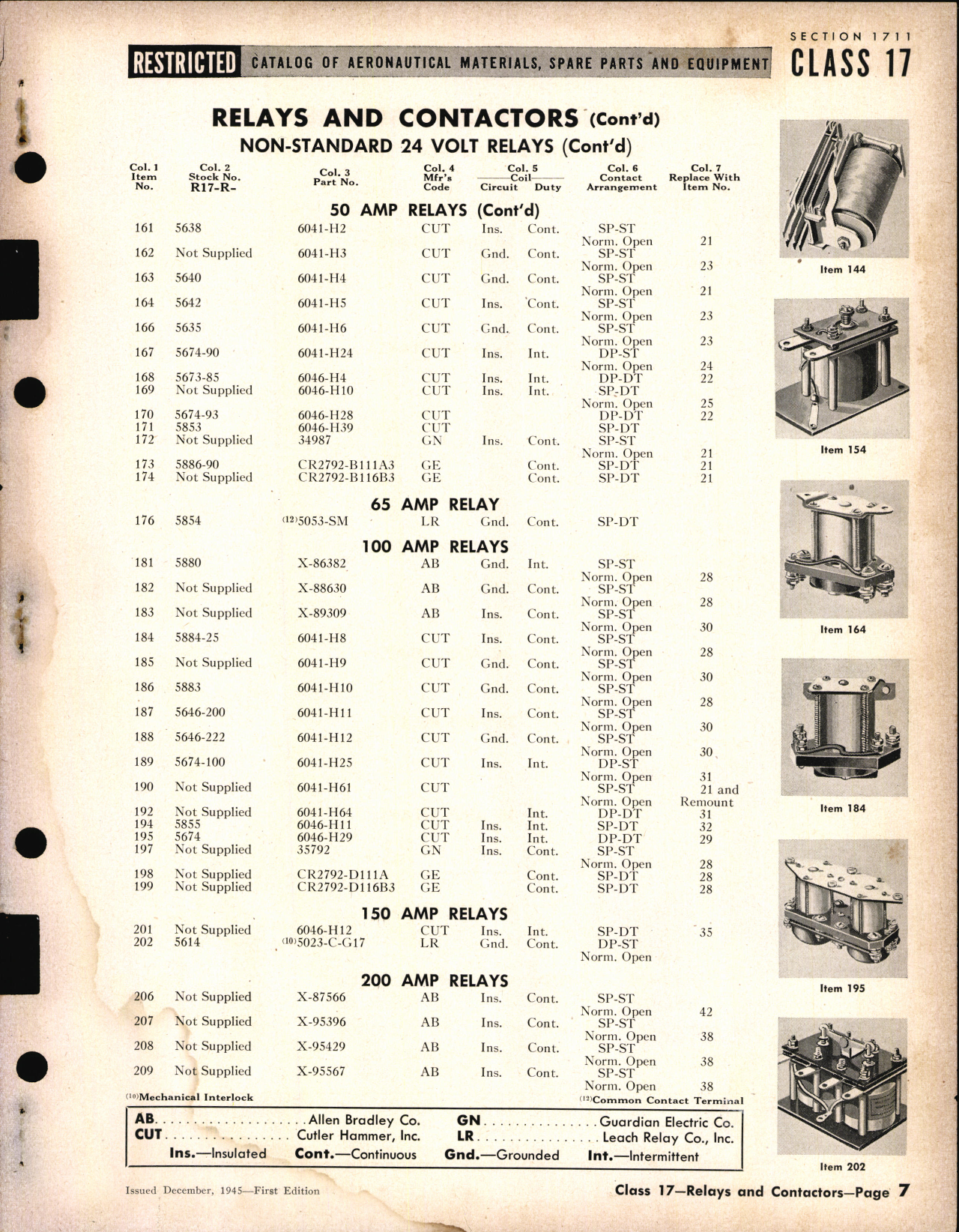 Sample page 7 from AirCorps Library document: Relays and Contractors