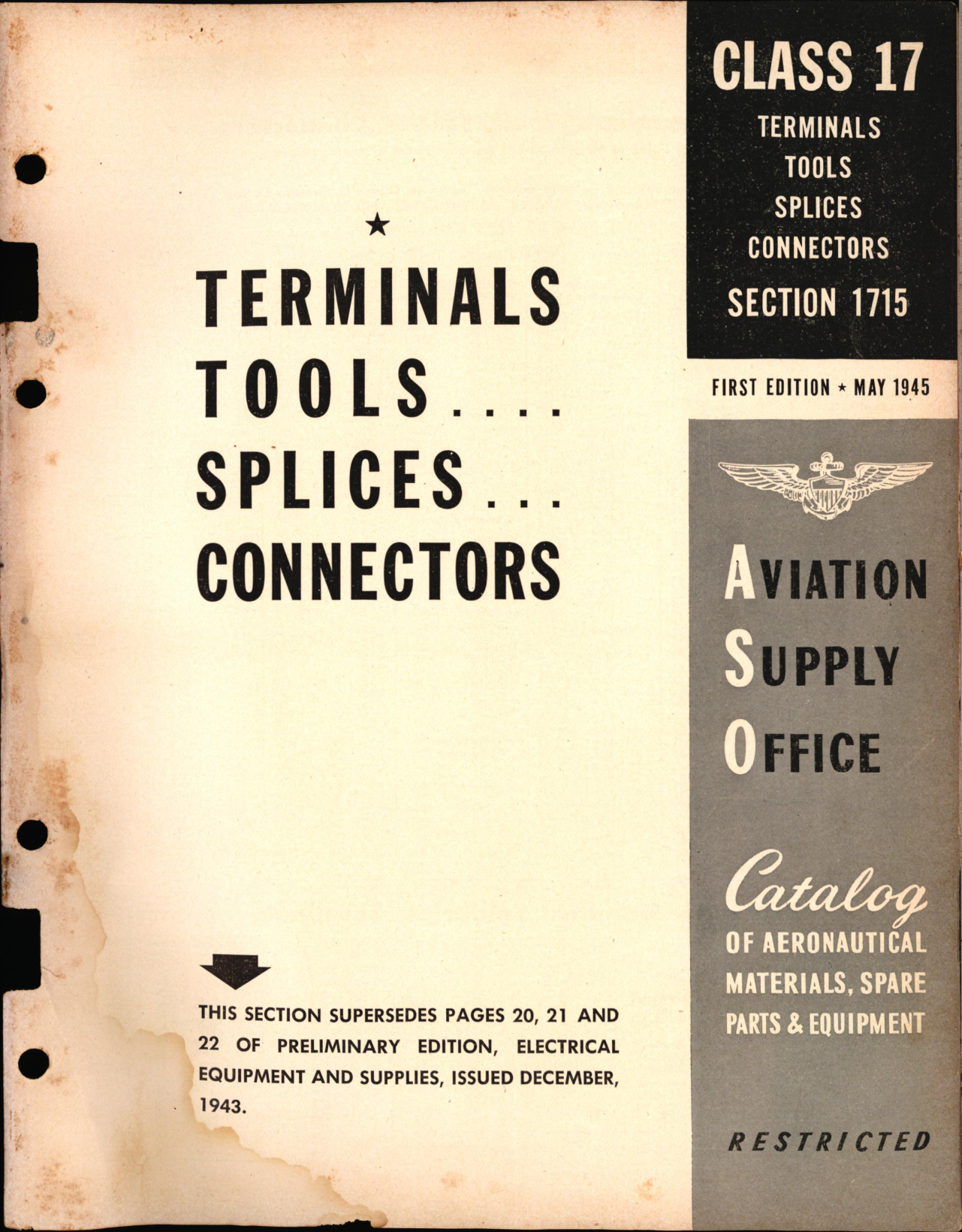 Sample page 1 from AirCorps Library document: Terminals, Tools, Splices, Connectors