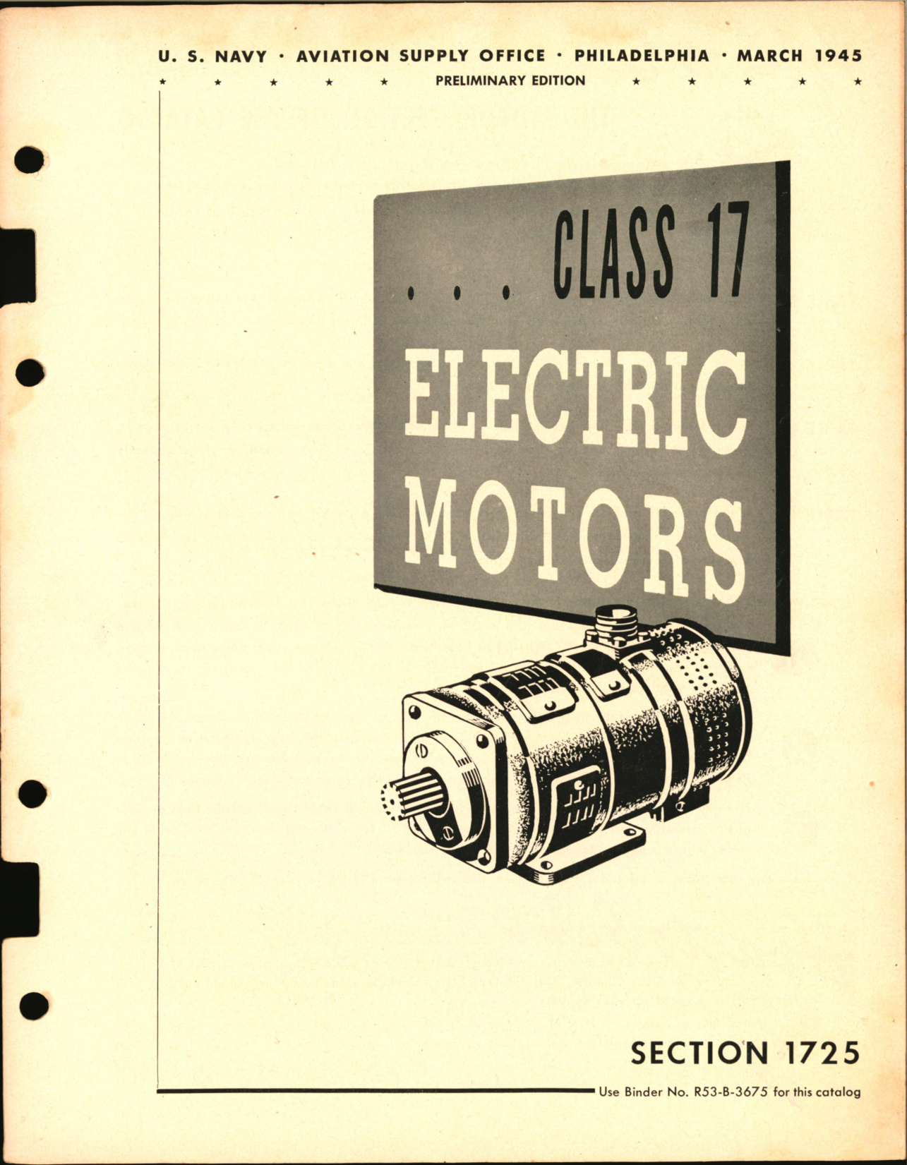 Sample page 1 from AirCorps Library document: Electric Motors