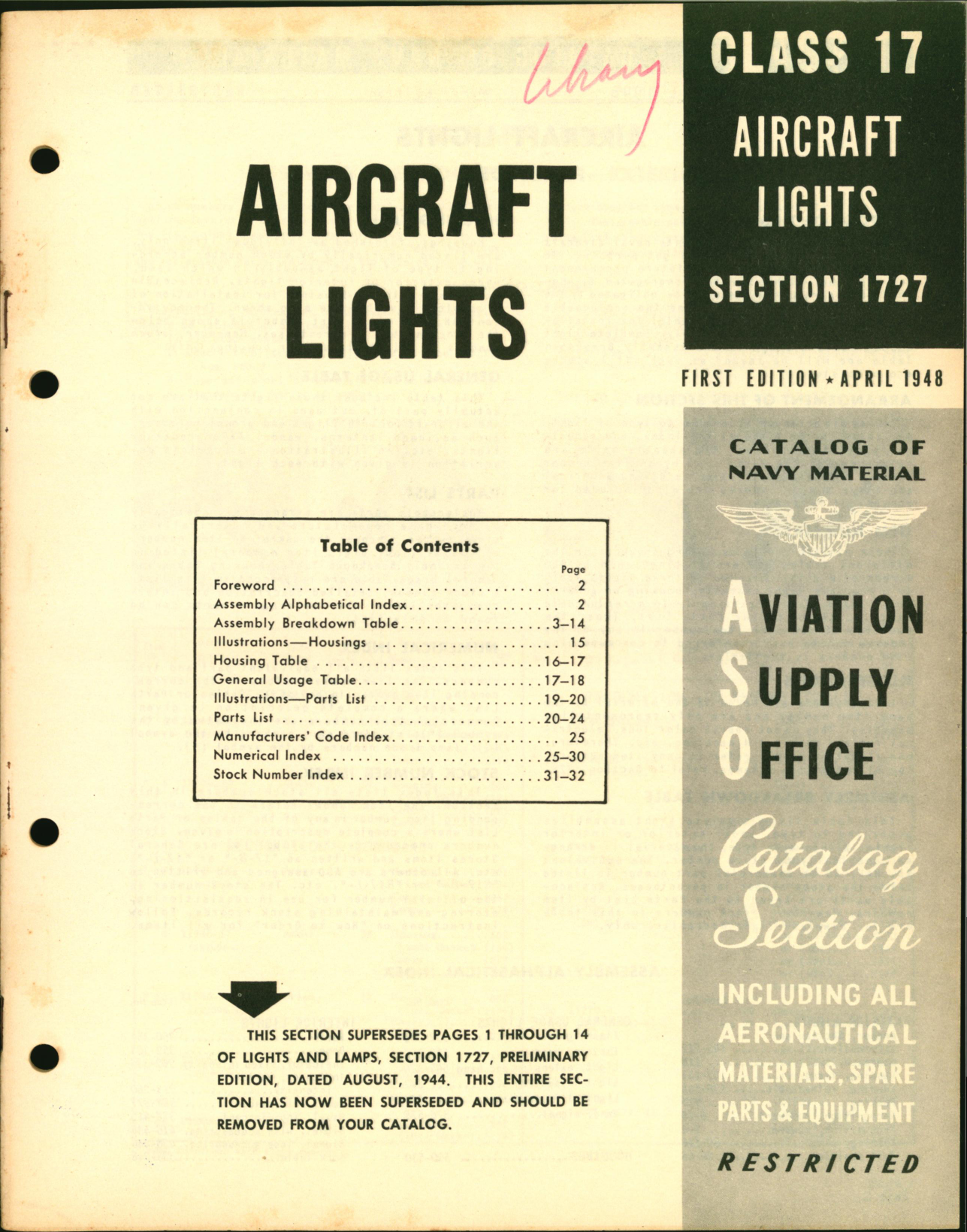 Sample page 1 from AirCorps Library document: Aircraft Lights