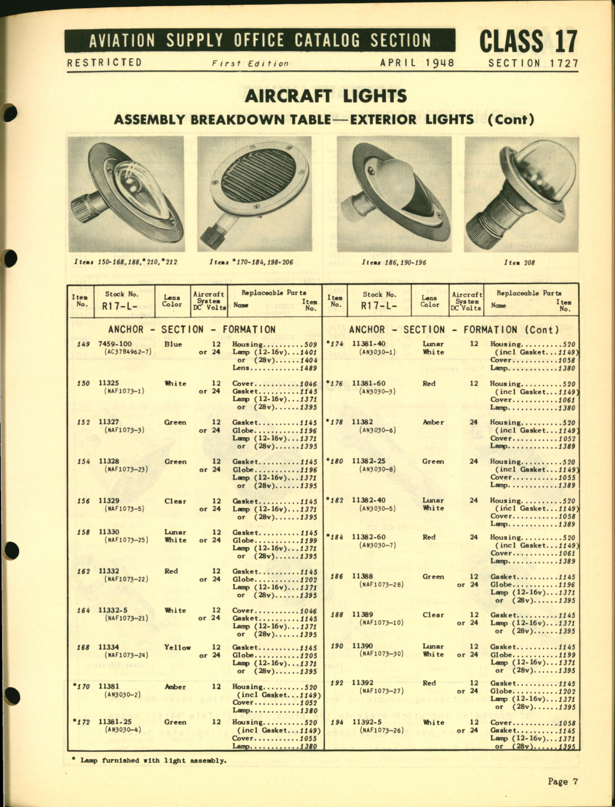 Sample page 7 from AirCorps Library document: Aircraft Lights