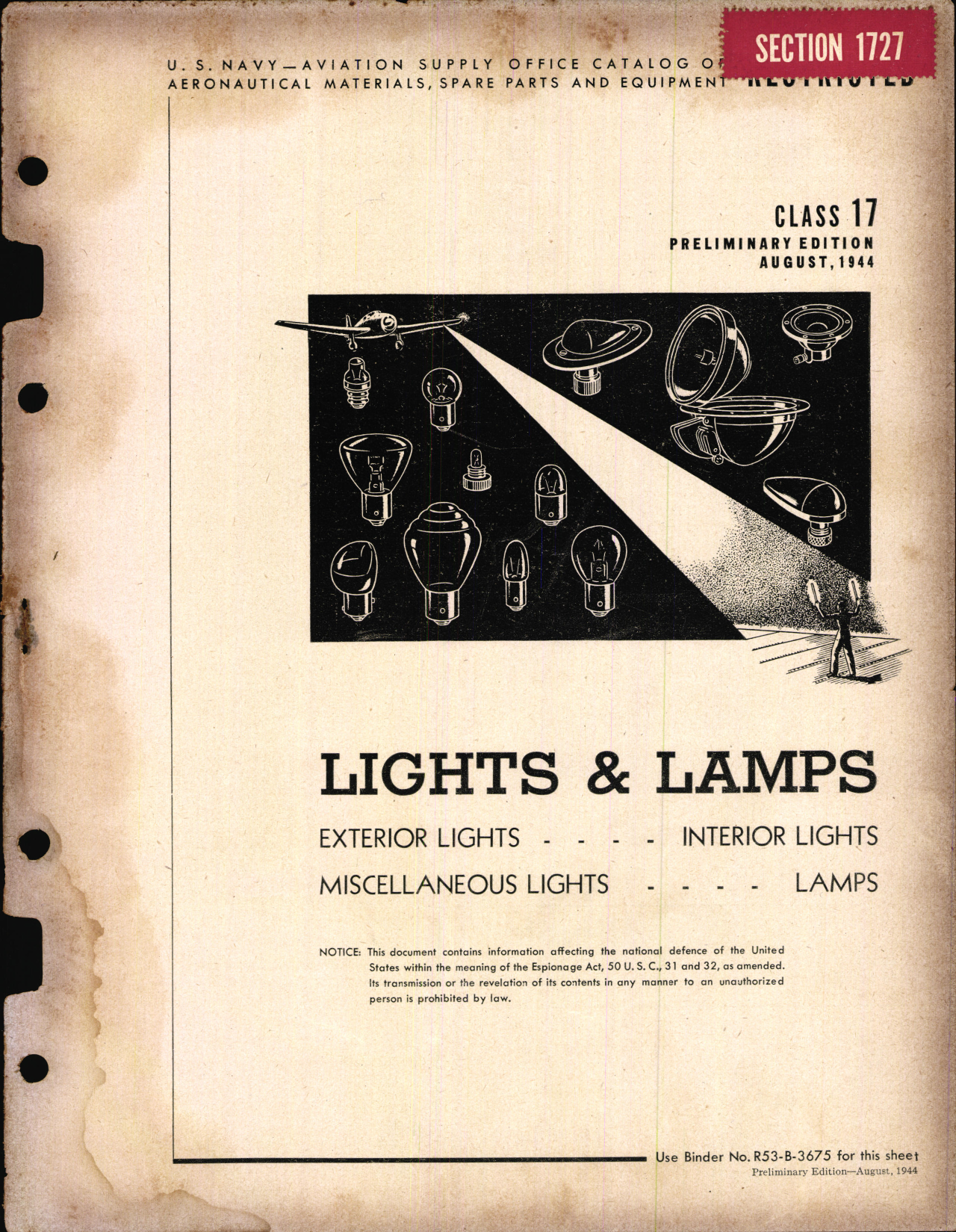 Sample page 1 from AirCorps Library document: Lights and Lamps