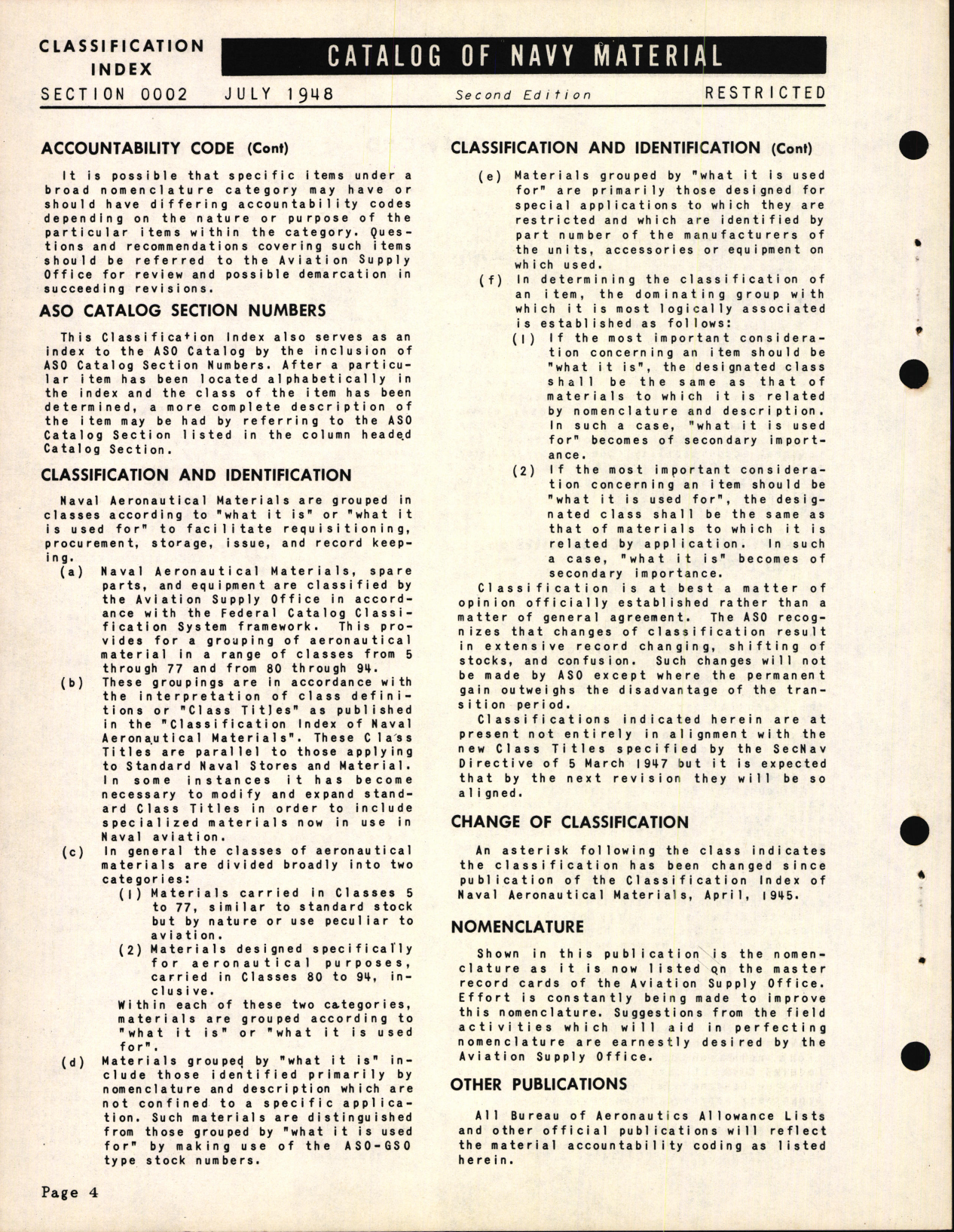 Sample page 6 from AirCorps Library document: Classification Index of Naval Aeronautical Materials