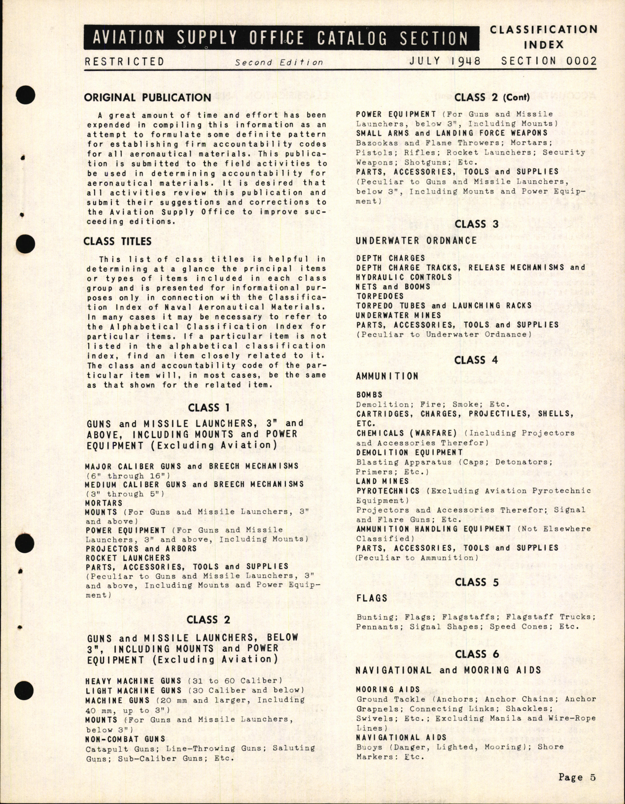 Sample page 7 from AirCorps Library document: Classification Index of Naval Aeronautical Materials