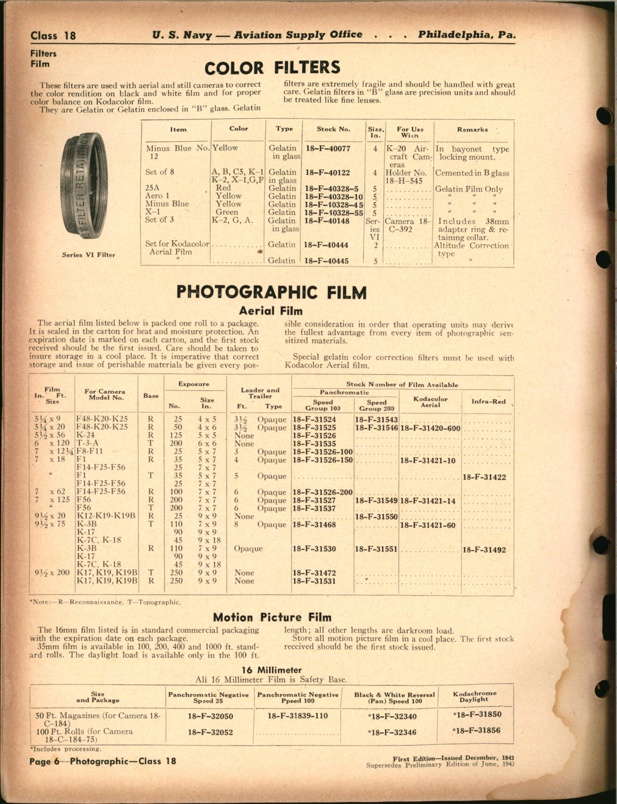 Sample page 6 from AirCorps Library document: Photographic Equipment and Supplies