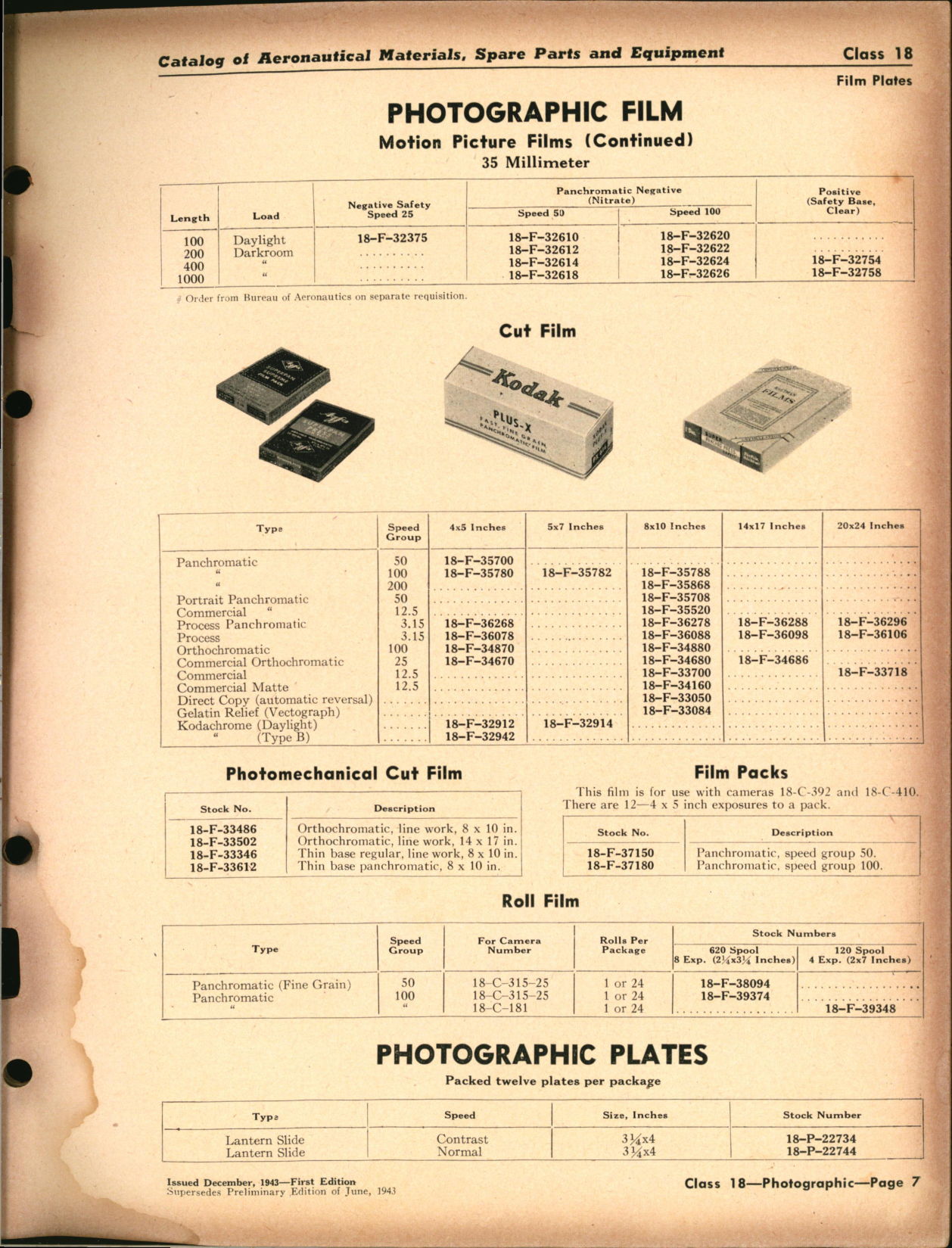 Sample page 7 from AirCorps Library document: Photographic Equipment and Supplies