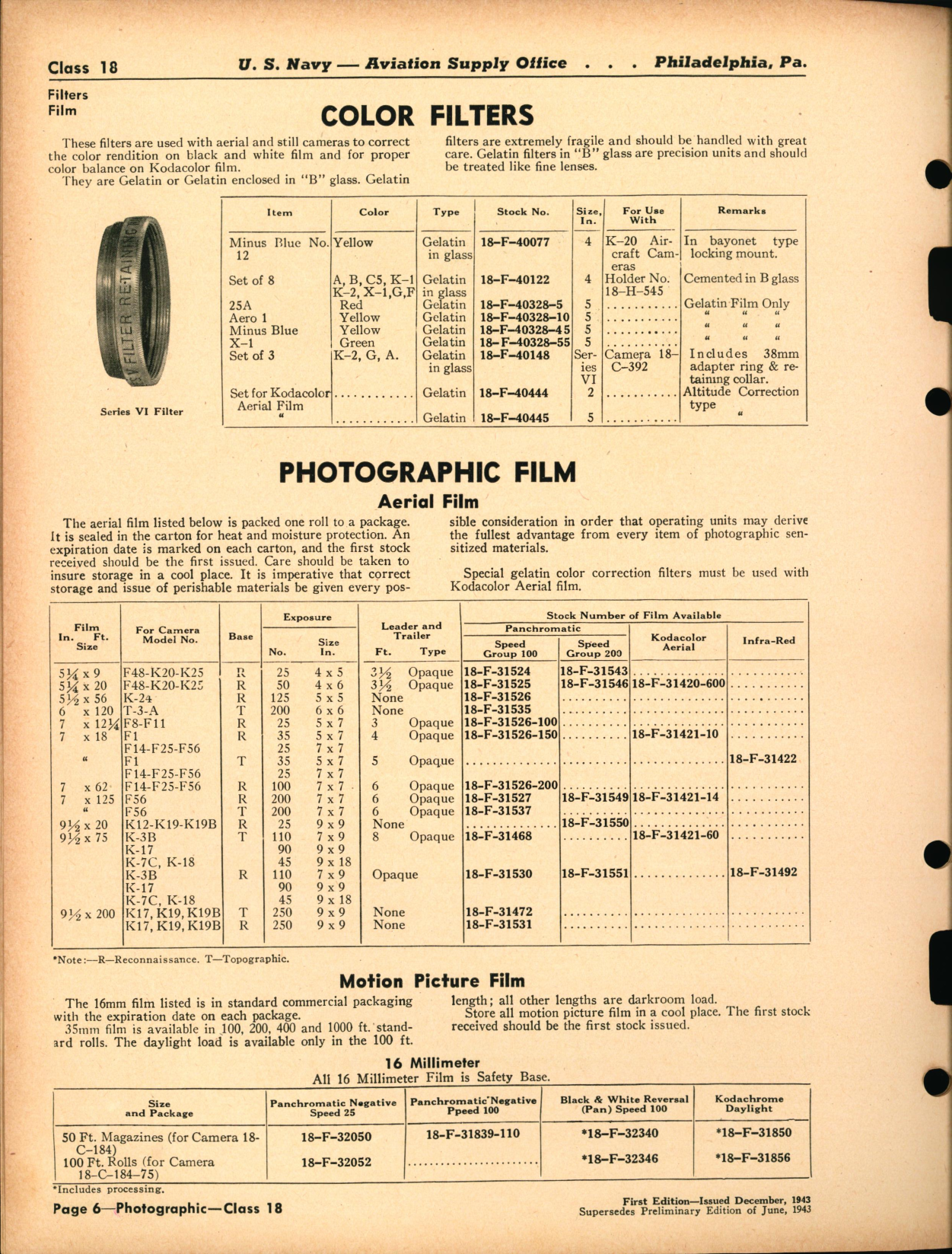 Sample page 6 from AirCorps Library document: Photographic Equipment and Supplies