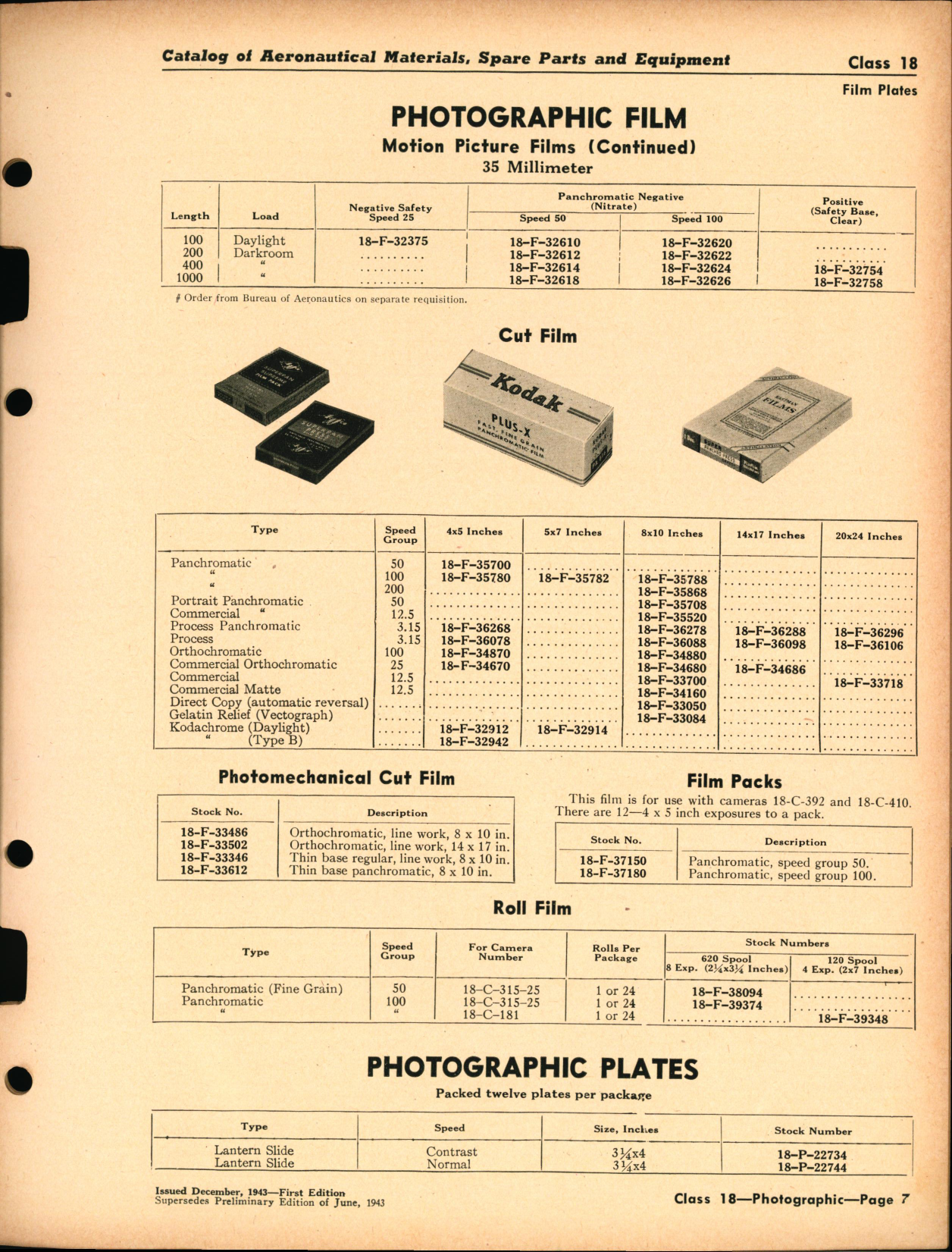 Sample page 7 from AirCorps Library document: Photographic Equipment and Supplies