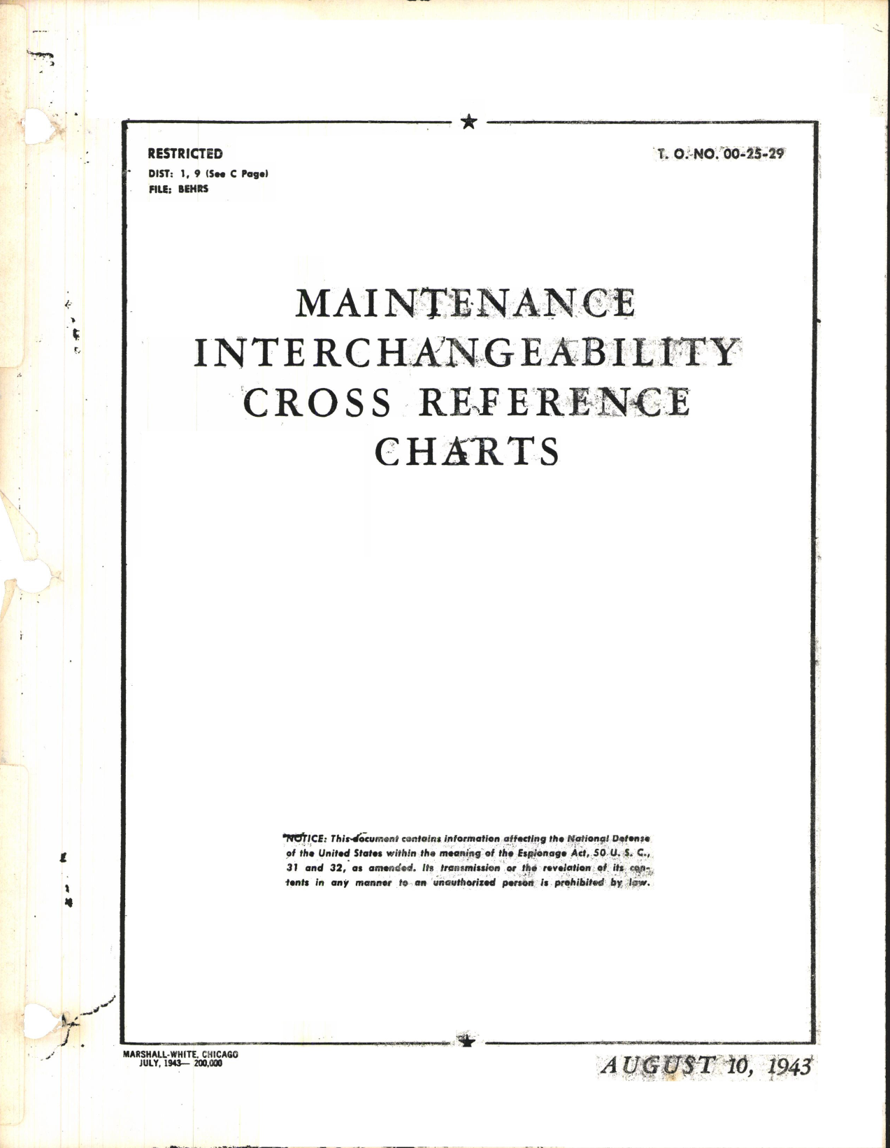 Sample page 1 from AirCorps Library document: Maintenance Interchangeability Cross Reference Charts