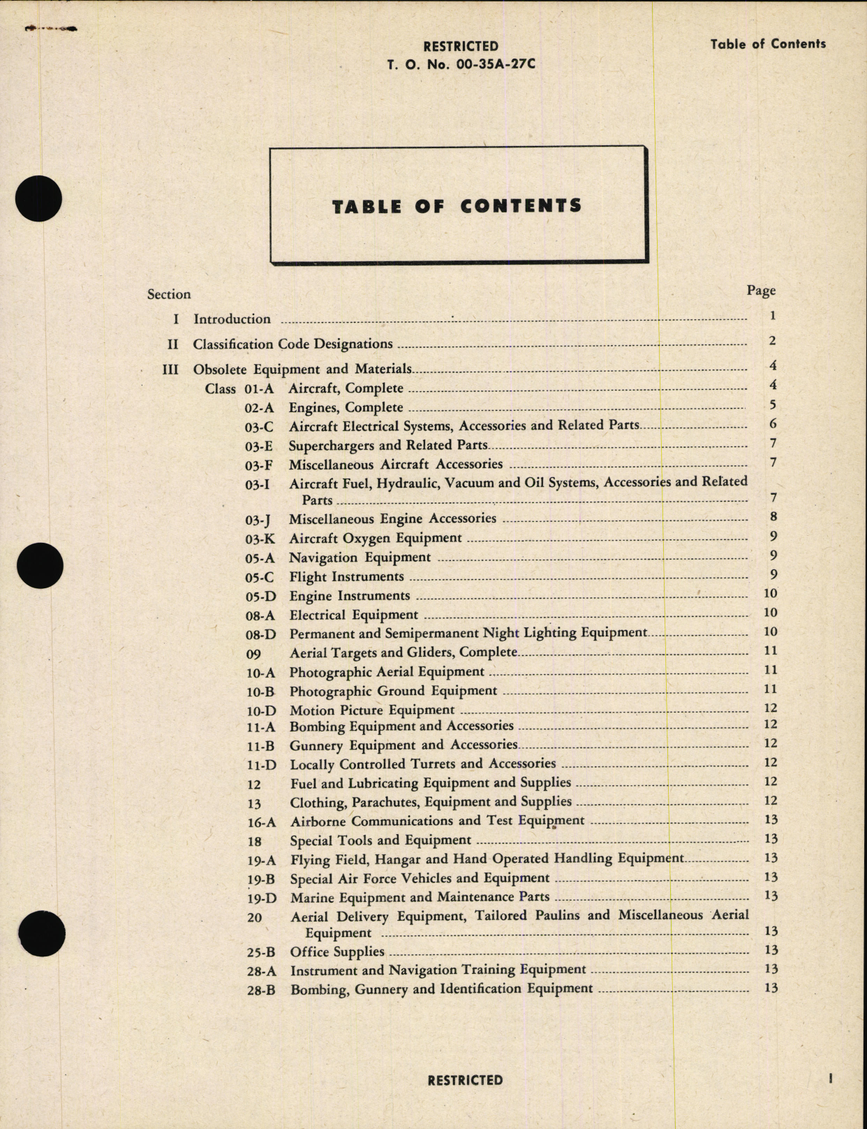 Sample page 3 from AirCorps Library document: Catalog for Obsolete Equipment and Materials Volume III