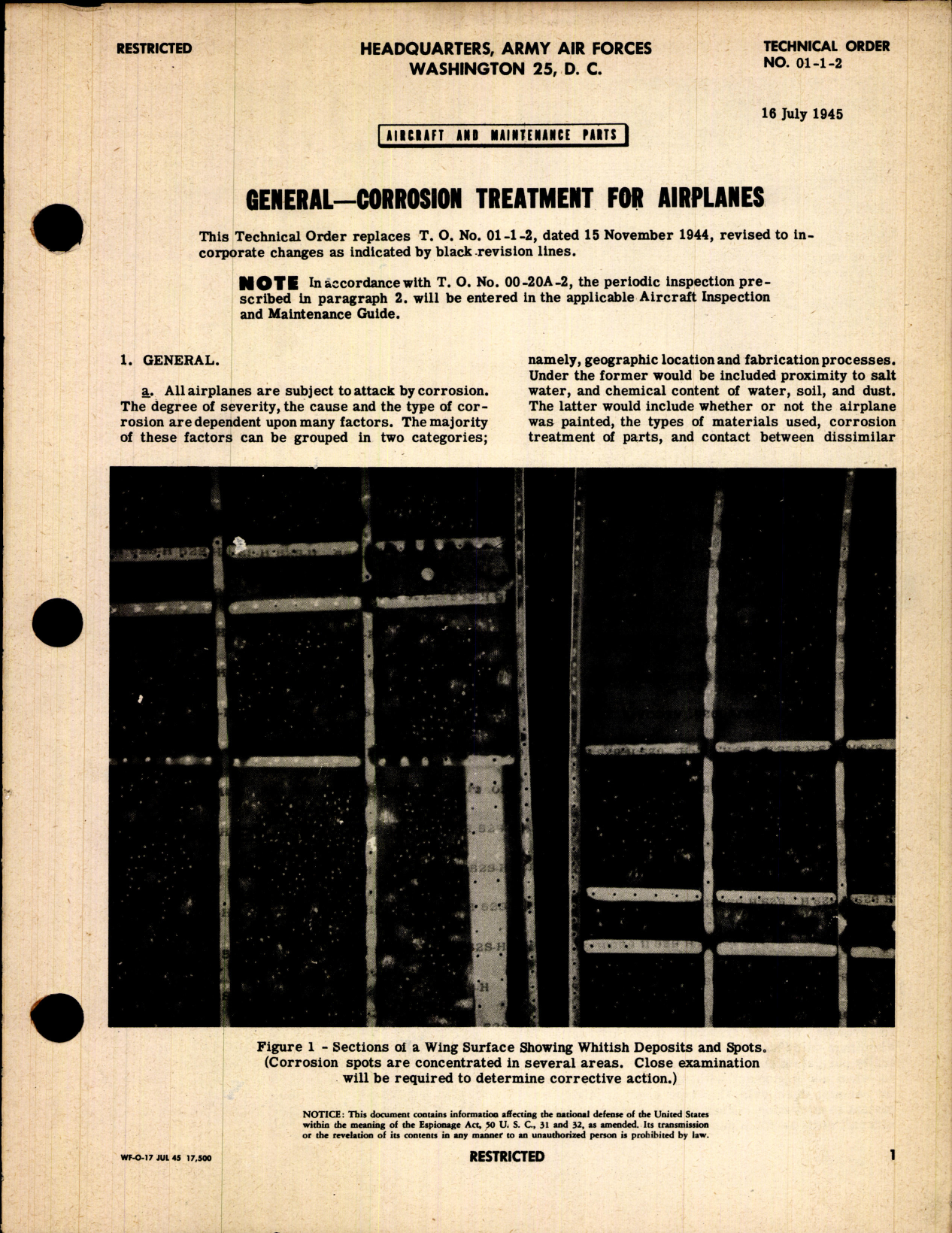 Sample page 1 from AirCorps Library document: Aircraft and Maintenance Parts; Corrosion treatment for Airplanes