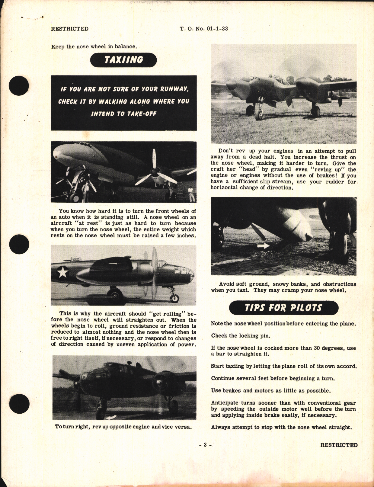Sample page 3 from AirCorps Library document: Airplanes and Maintenance Parts for Operation and Technique of Nose Wheel Airplanes
