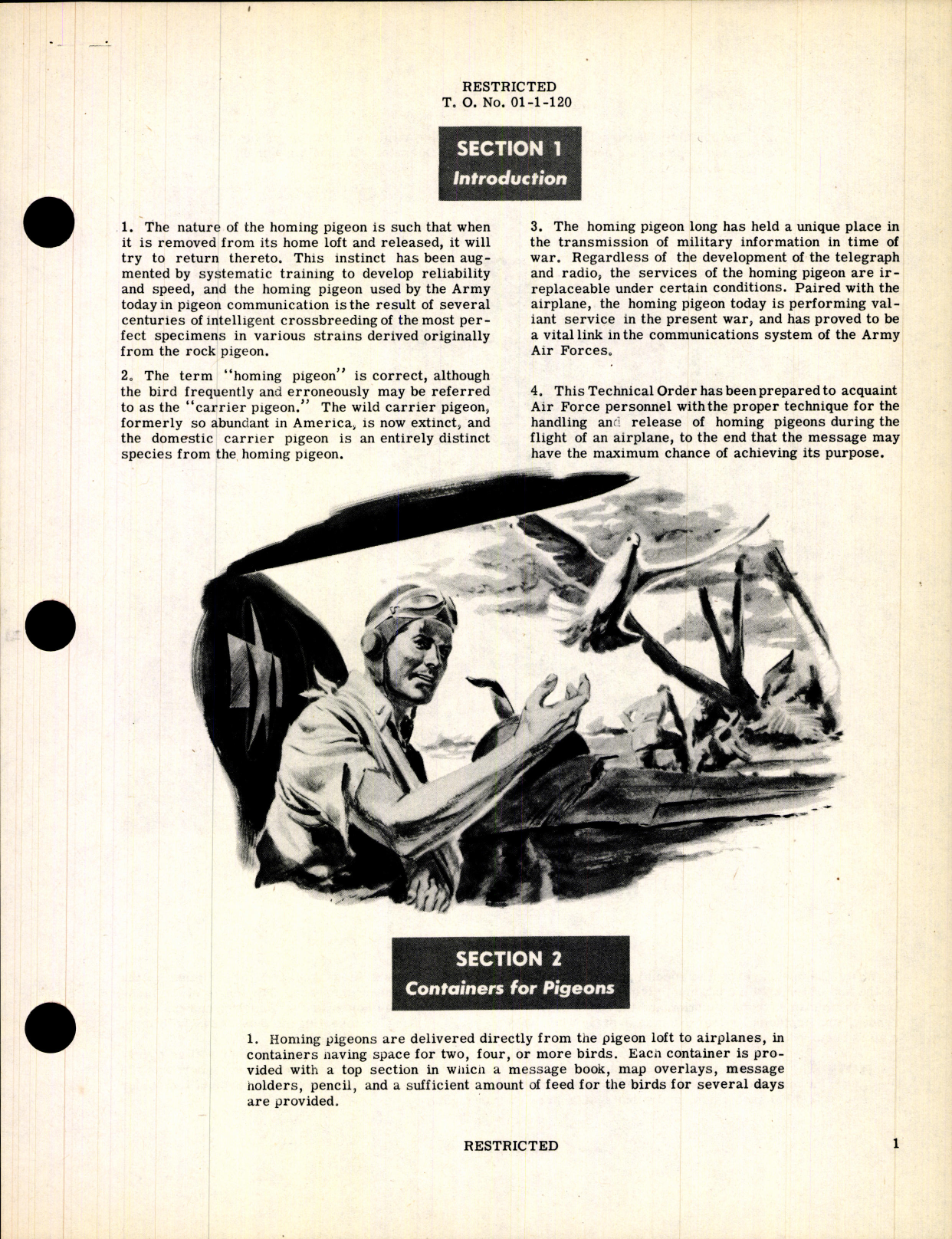 Sample page 5 from AirCorps Library document: Handling and Releasing Homing Pigeons from Aircraft in Flight