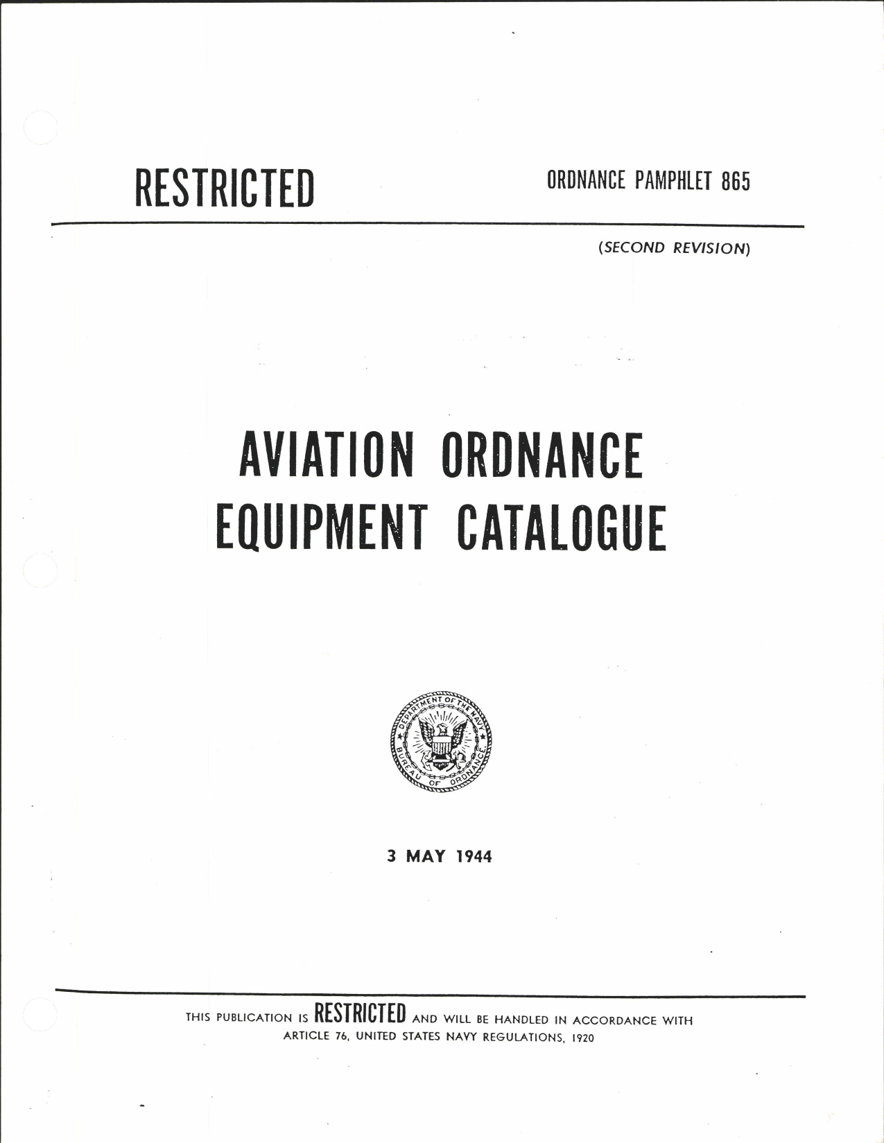 Sample page 1 from AirCorps Library document: Aviation Ordnance Equipment Catalogue for Aircraft Guns and Accessories