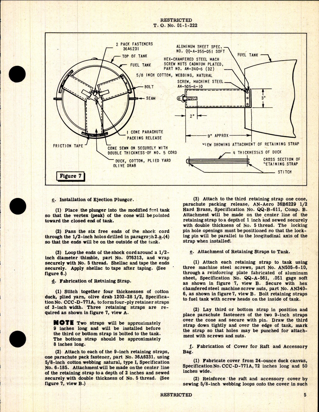 Sample page 5 from AirCorps Library document: Aircraft and Maintenance Parts; Conversion of 75 Gallon Auxiliary Metal Fuel Tank into fighter Rescue Gear