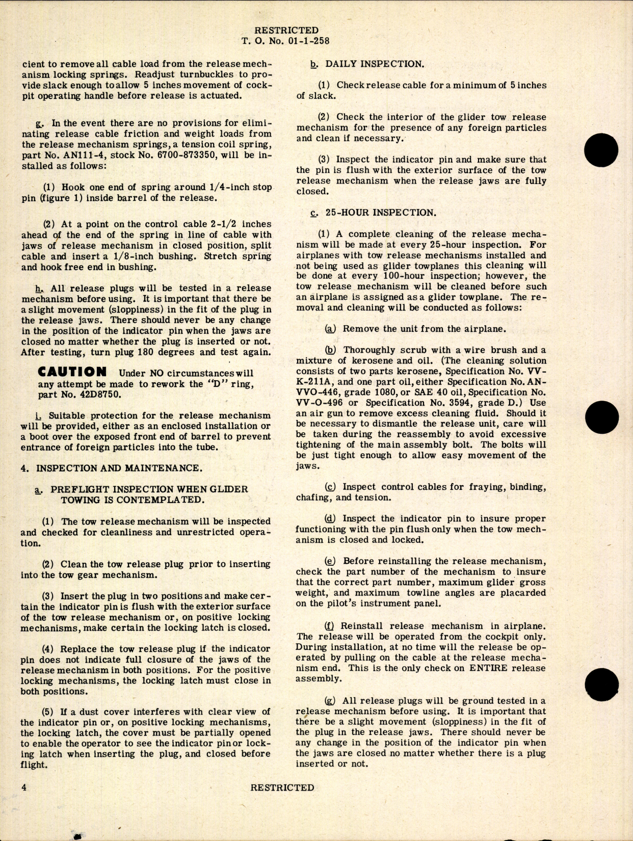 Sample page 4 from AirCorps Library document: Installation, Maintenance, Inspection, and Operation of Glider Tow release Mechanisms