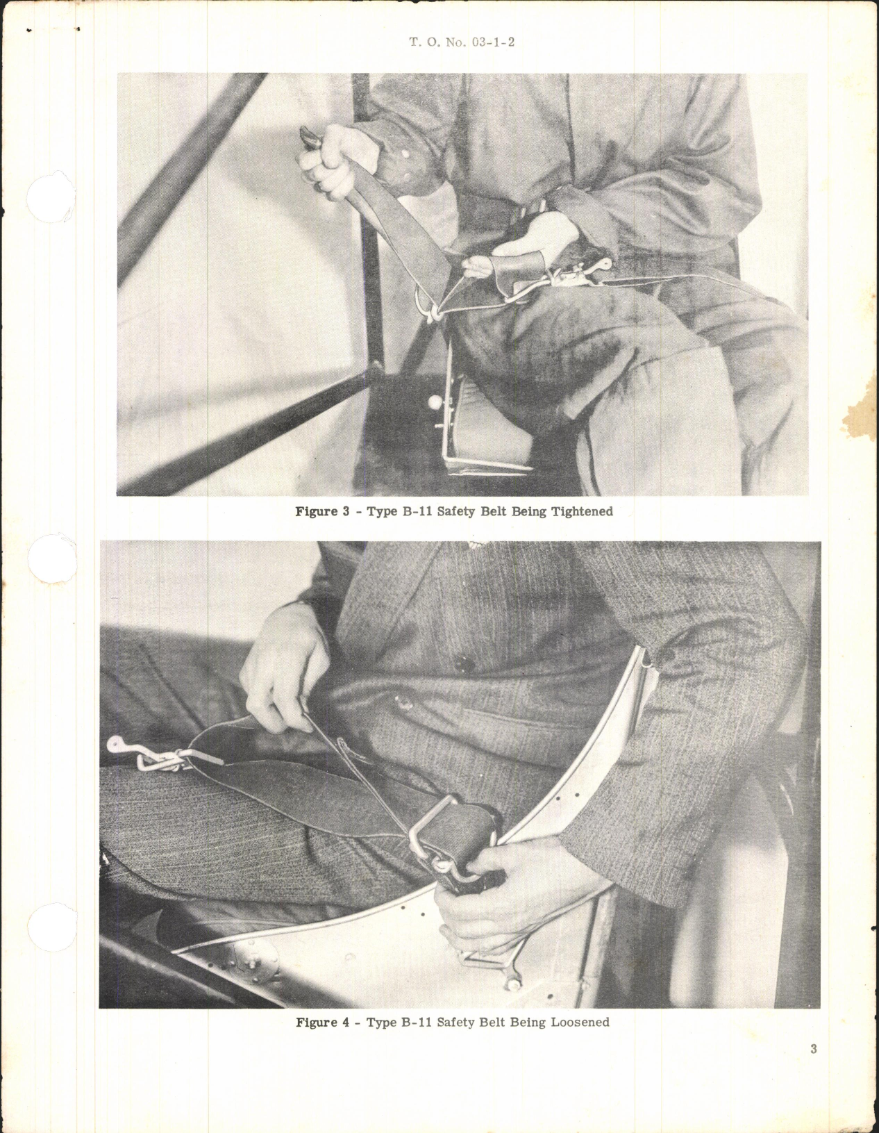 Sample page 3 from AirCorps Library document: USE, Inspection, Cleaning, Repair, and Testing of Safety Belts and Safety Shoulder Hardness