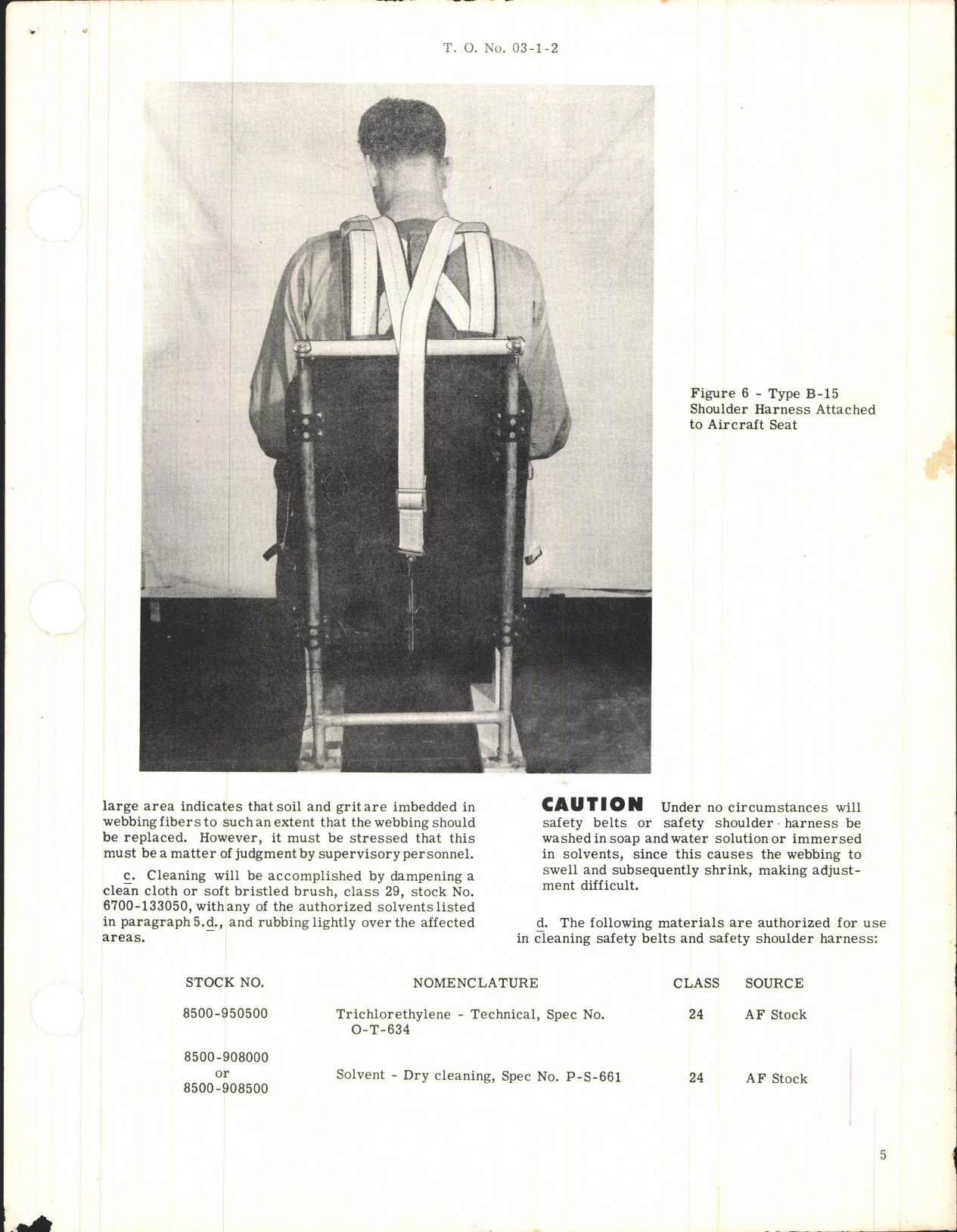 Sample page 5 from AirCorps Library document: USE, Inspection, Cleaning, Repair, and Testing of Safety Belts and Safety Shoulder Hardness