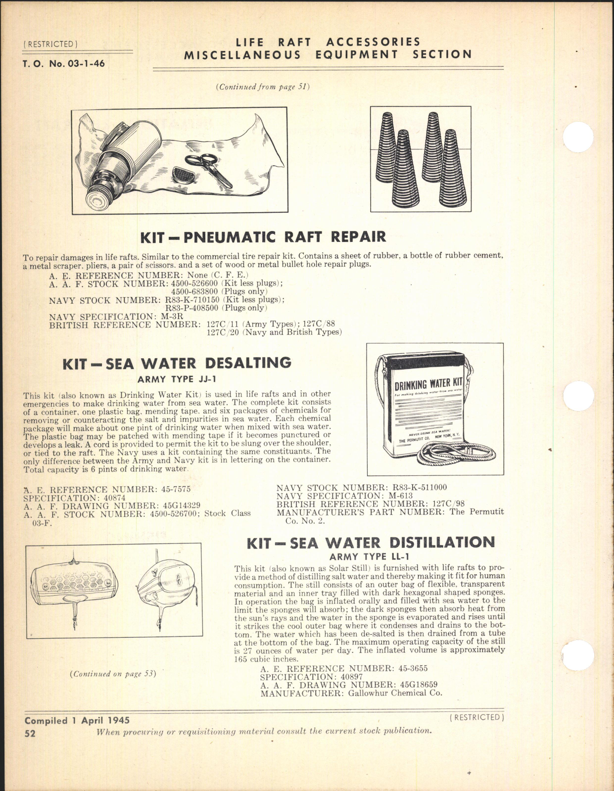 Sample page 72 from AirCorps Library document: Index of Army-Navy Aeronautical Equipment; Miscellaneous